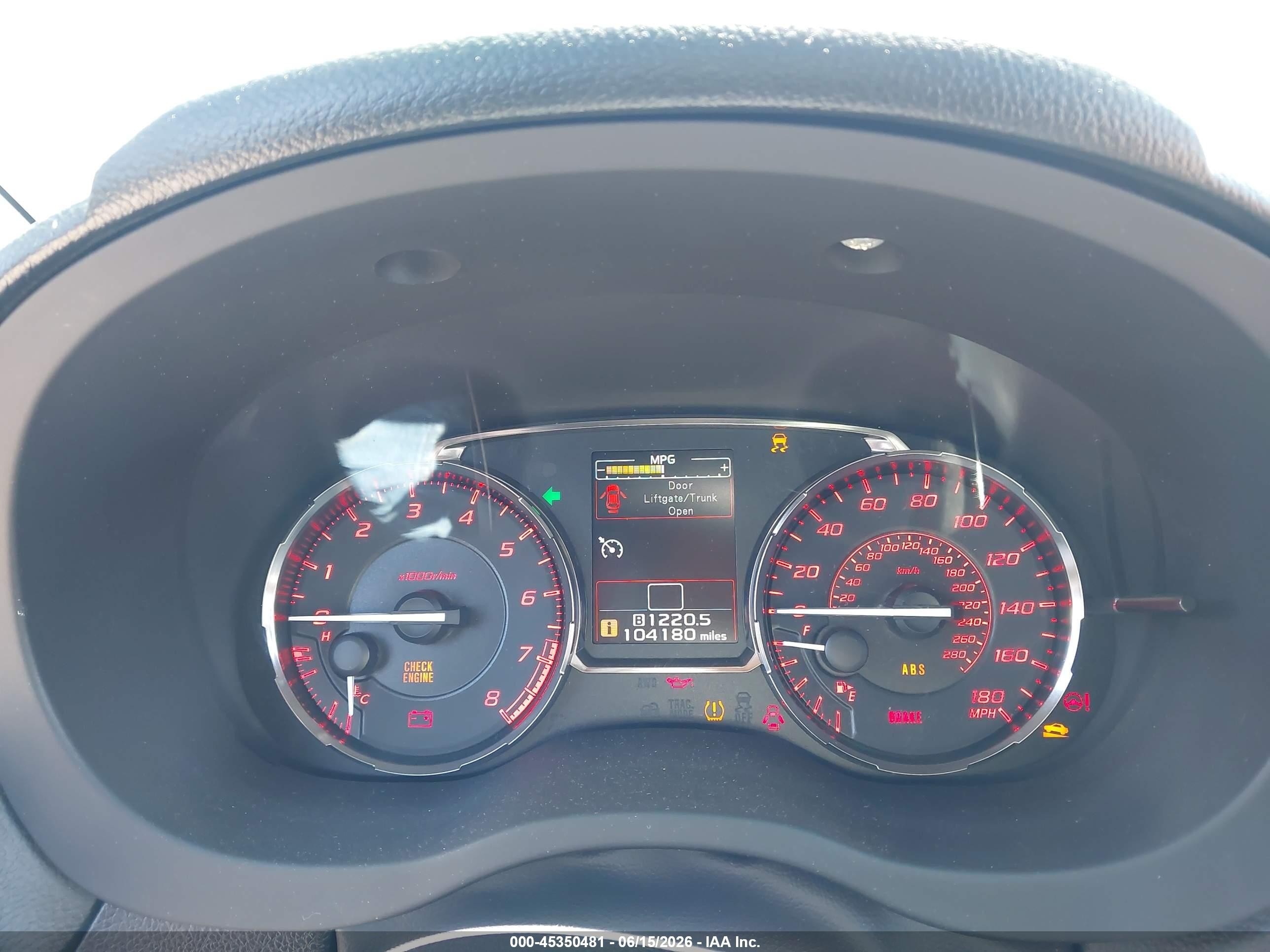 2015 Subaru Wrx   Белый vin: JF1VA1A69F9824794