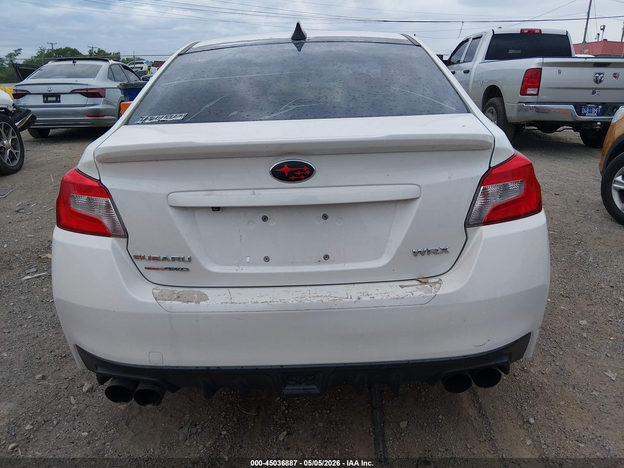 2015 Subaru Wrx   White vin: JF1VA1A69F9833964