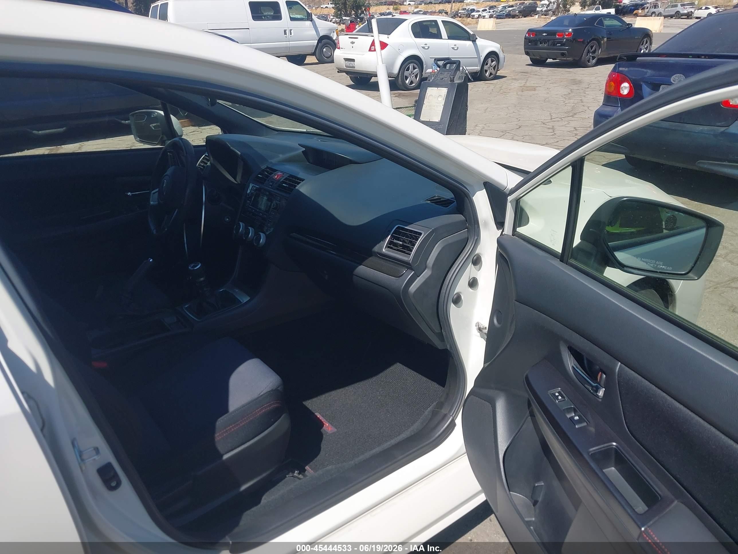 2015 Subaru Wrx   White vin: JF1VA1A6XF9837327