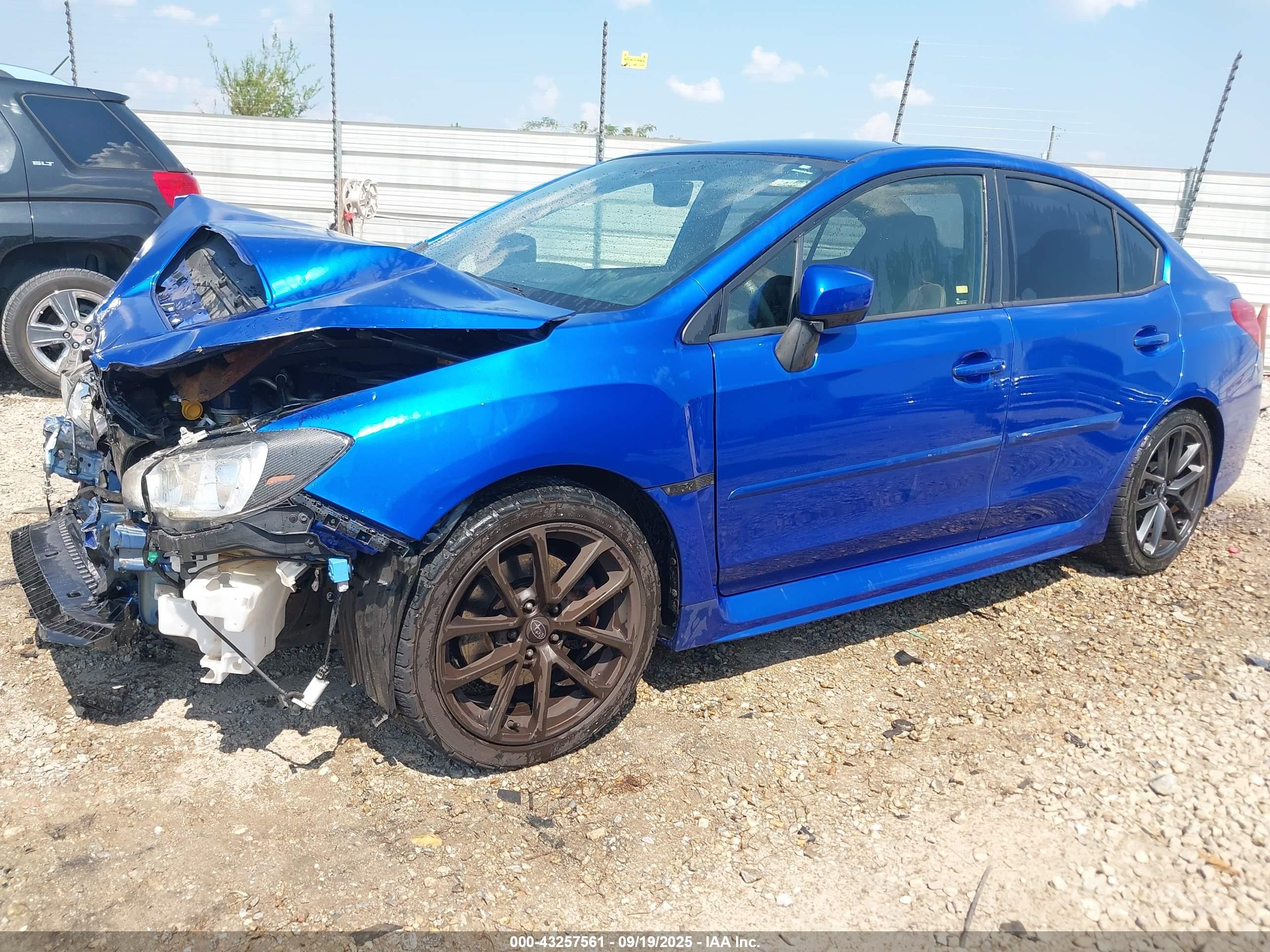 2018 Subaru Wrx Premium Blue vin: JF1VA1B65J9801357