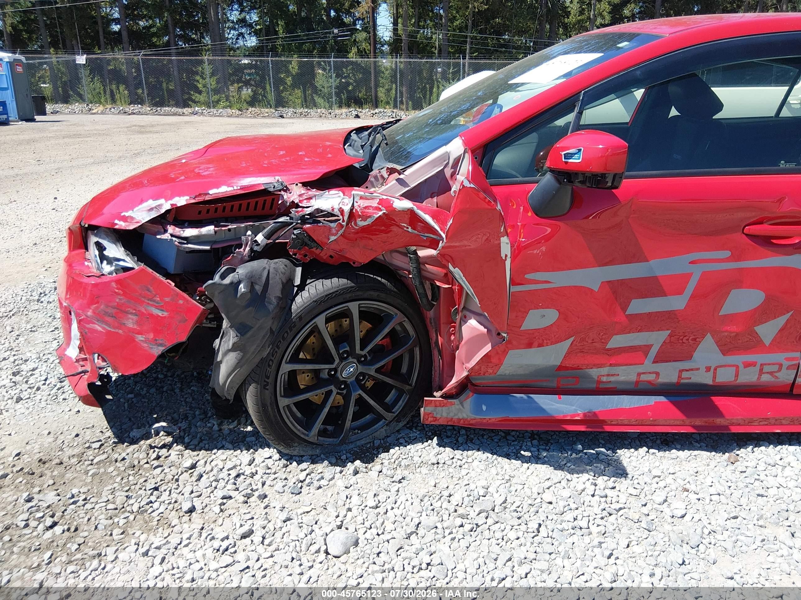 2018 Subaru Wrx Premium Red vin: JF1VA1B67J9804129