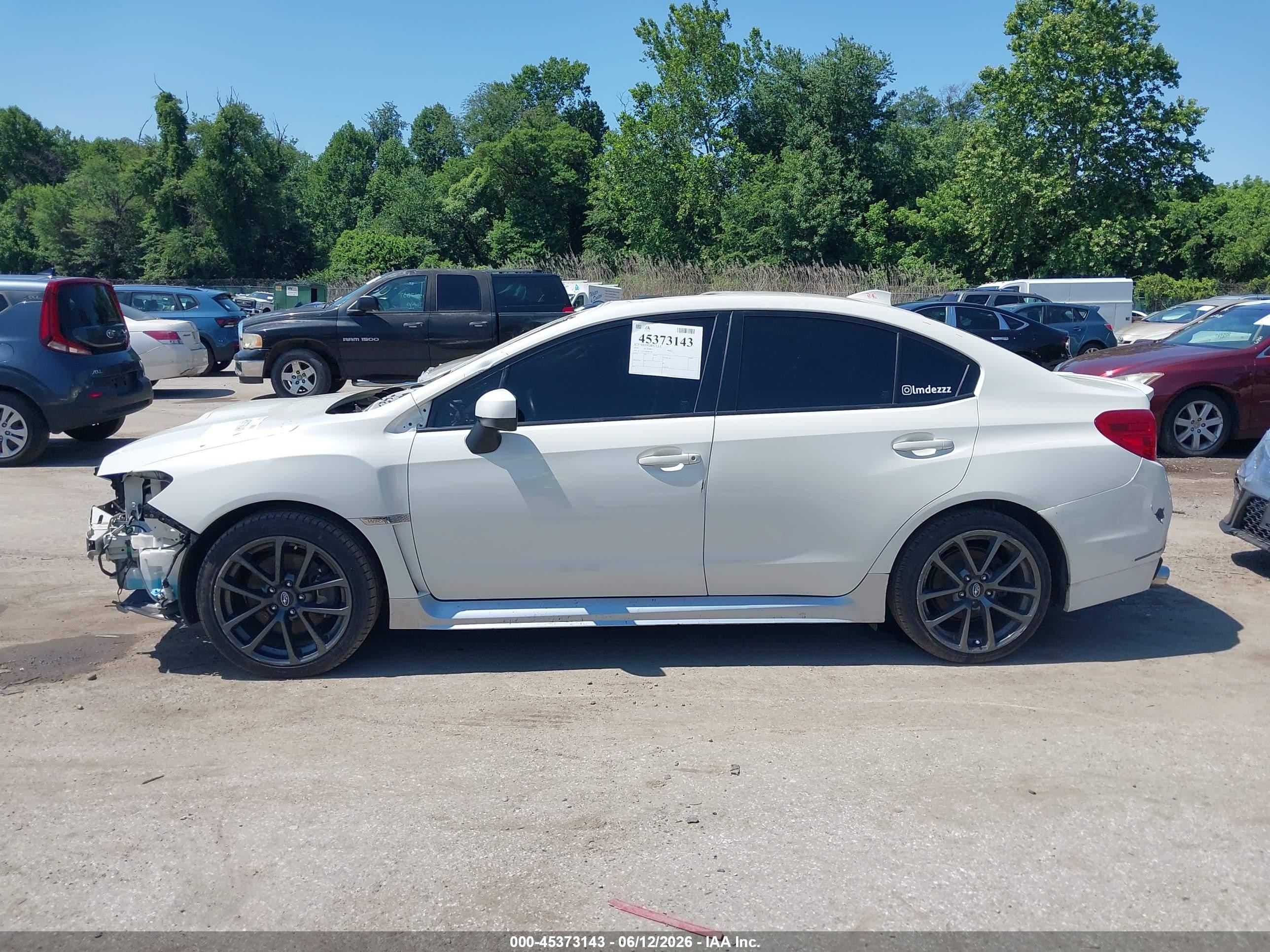 2019 Subaru Wrx Premium White vin: JF1VA1C65K9805280
