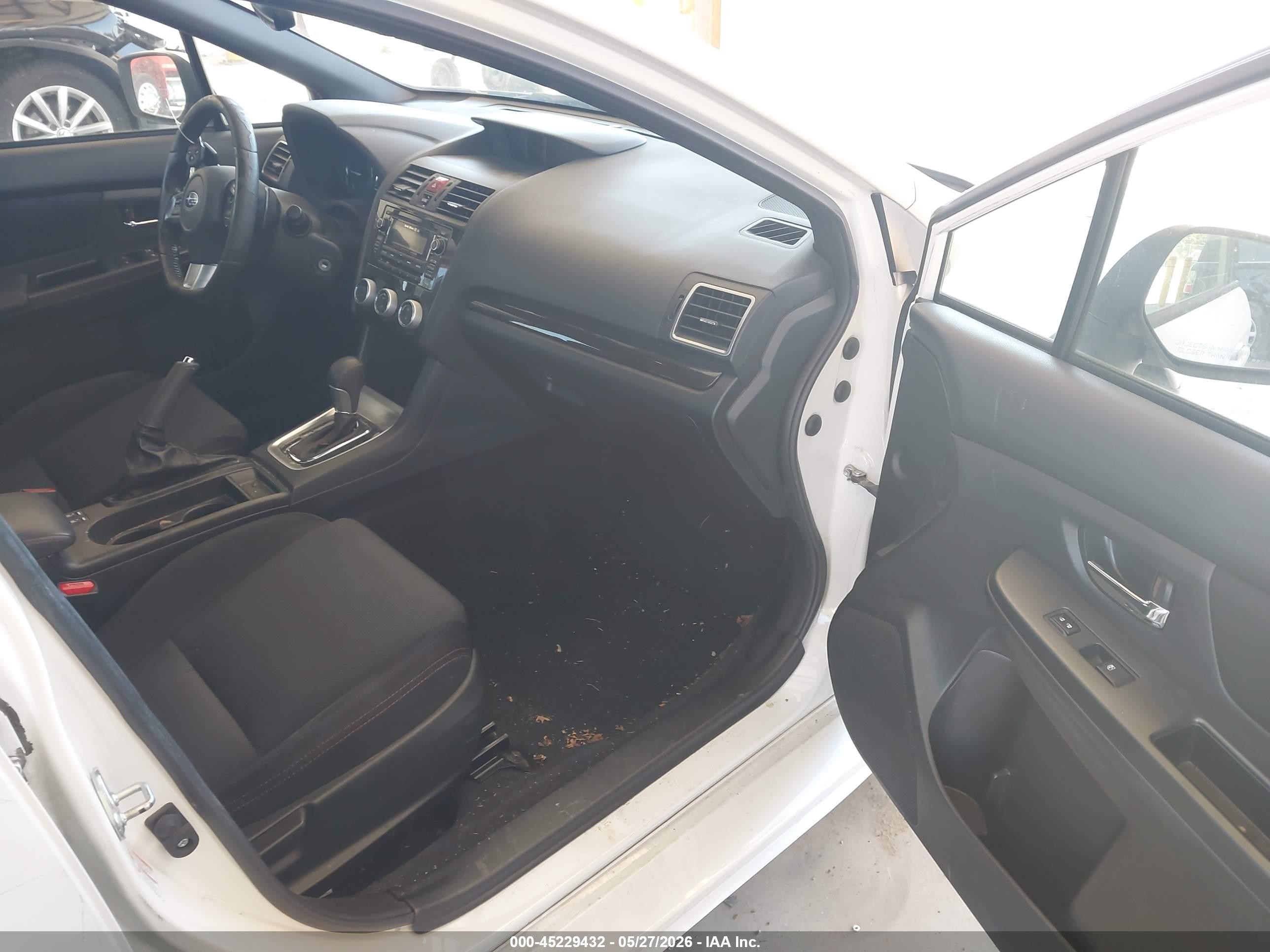 2015 Subaru Wrx Premium White vin: JF1VA1D61F8835788