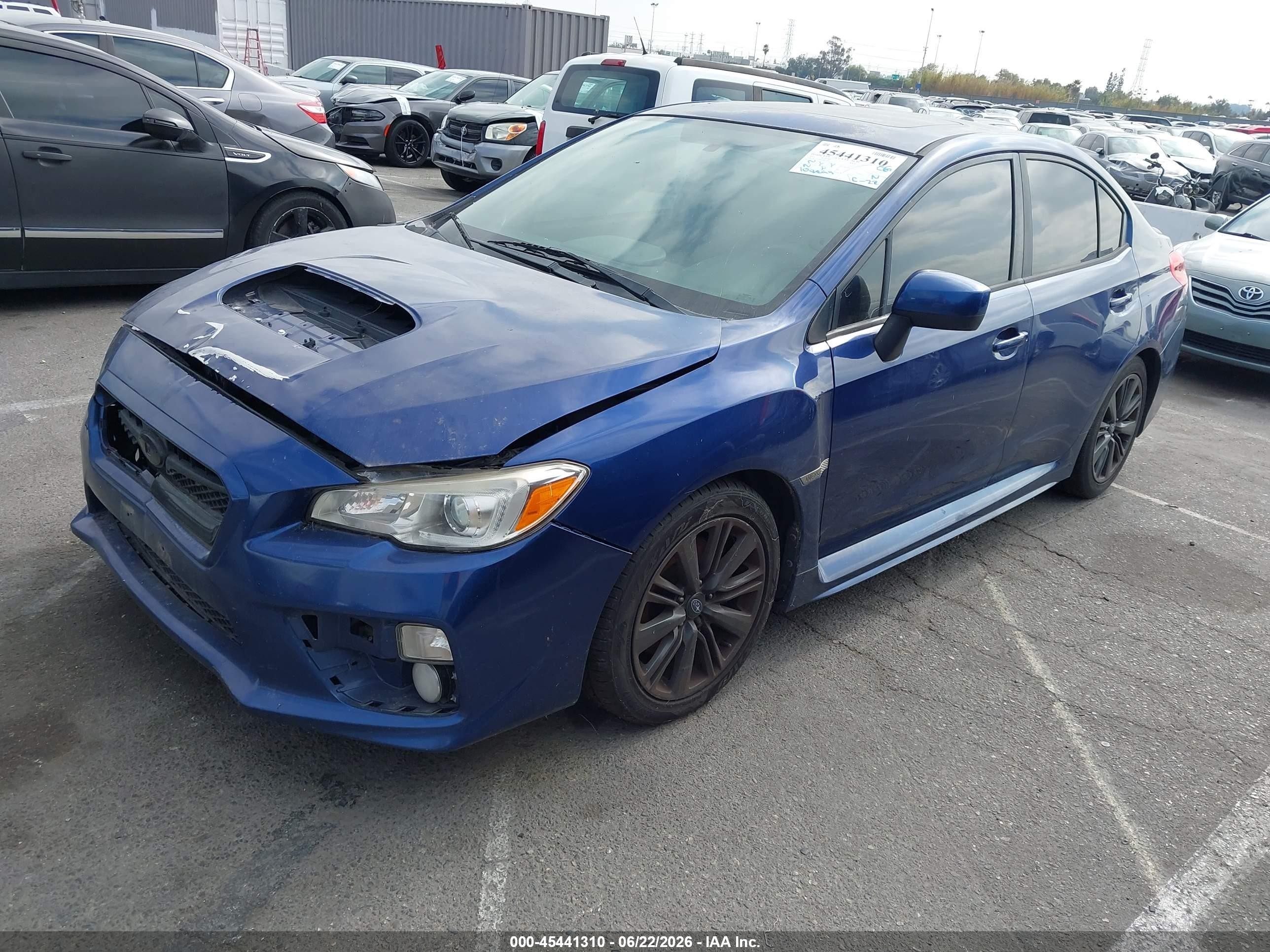 2015 Subaru Wrx Premium Синий vin: JF1VA1D66F8822440