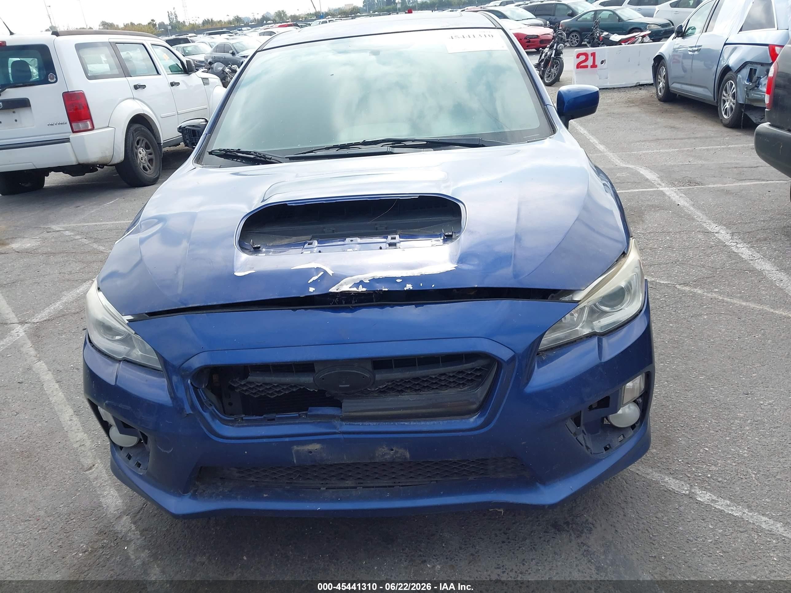 2015 Subaru Wrx Premium Синий vin: JF1VA1D66F8822440