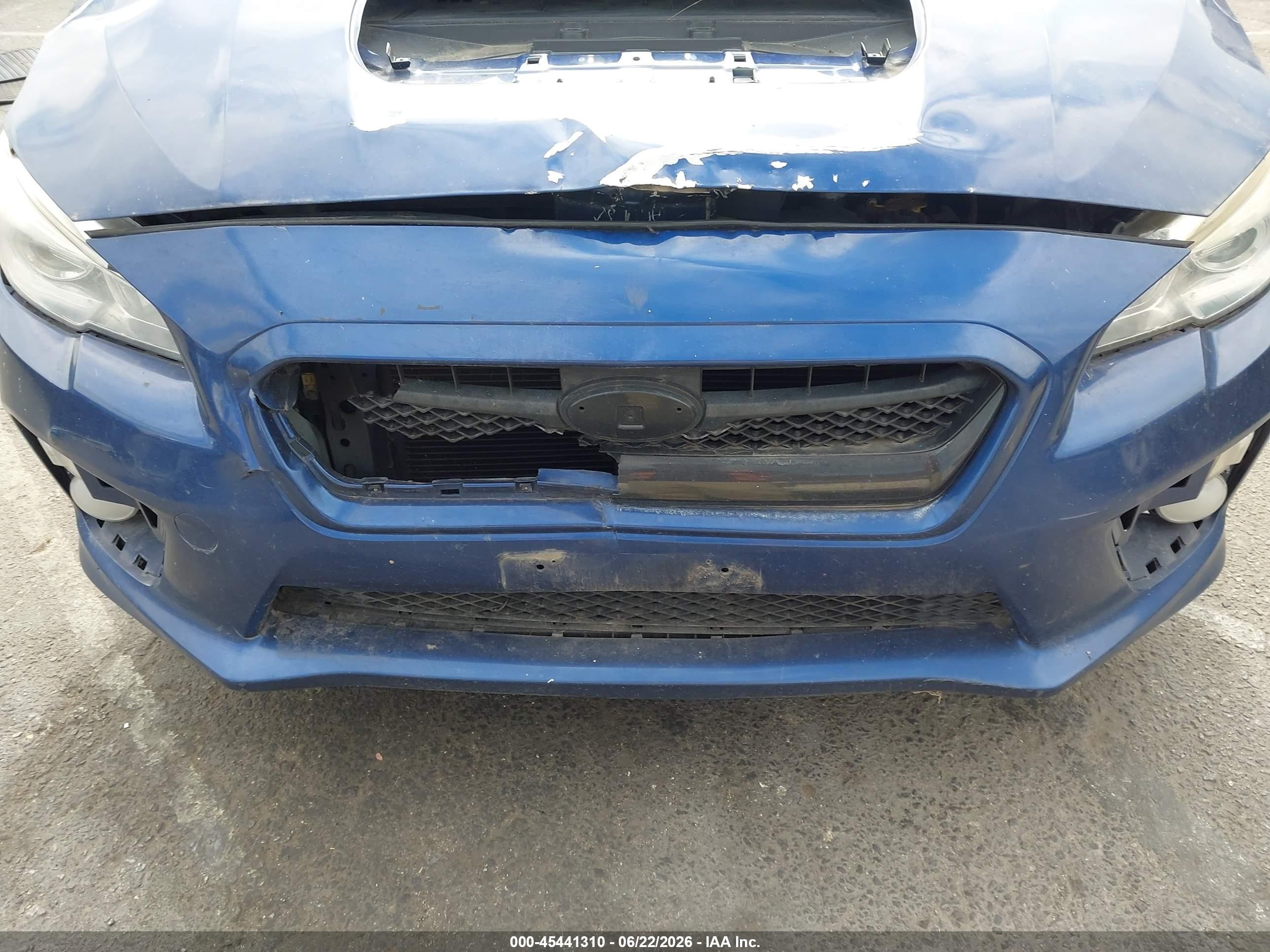 2015 Subaru Wrx Premium Синий vin: JF1VA1D66F8822440