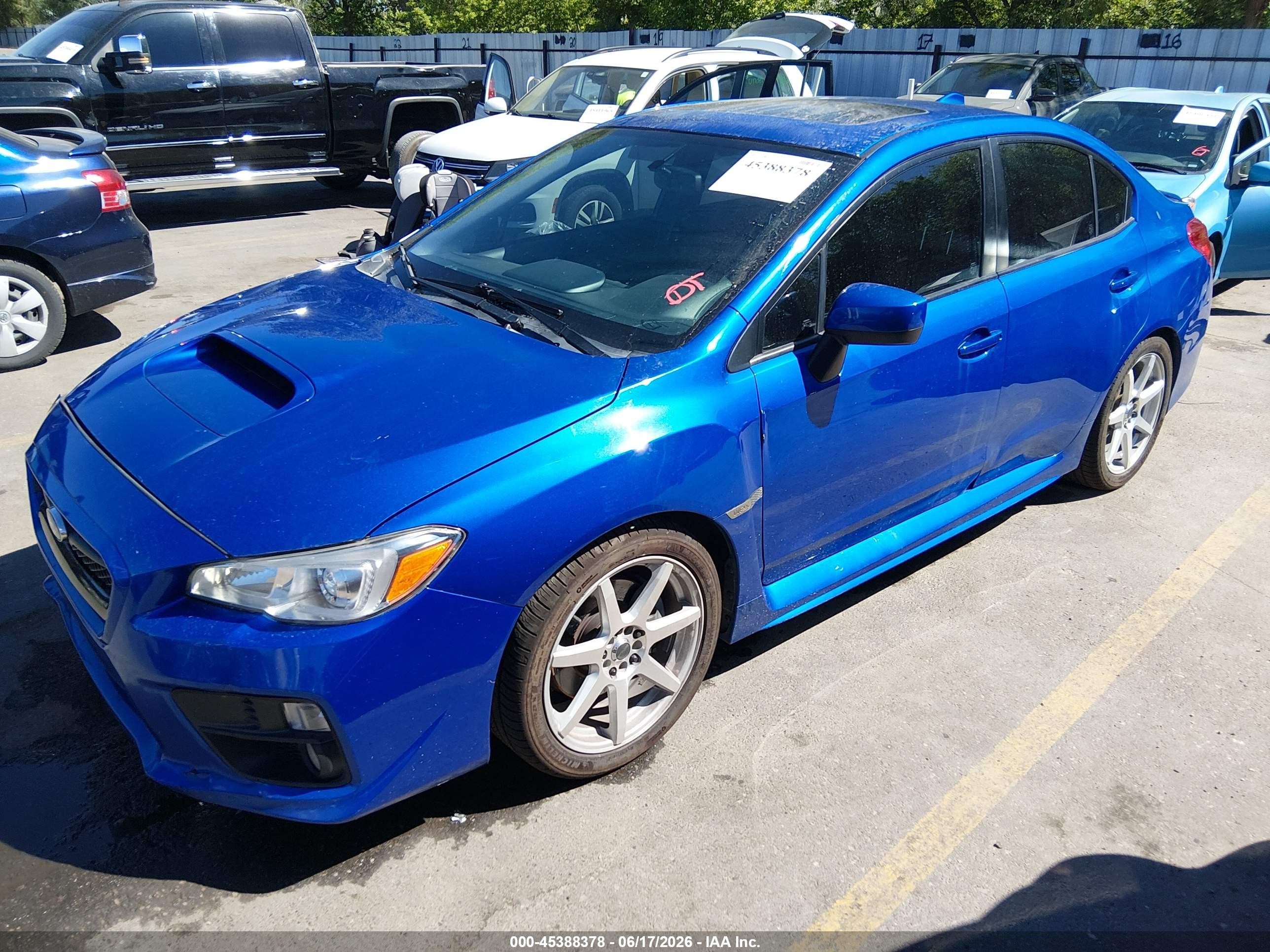 2015 Subaru Wrx Premium Blue vin: JF1VA1D68F8834377