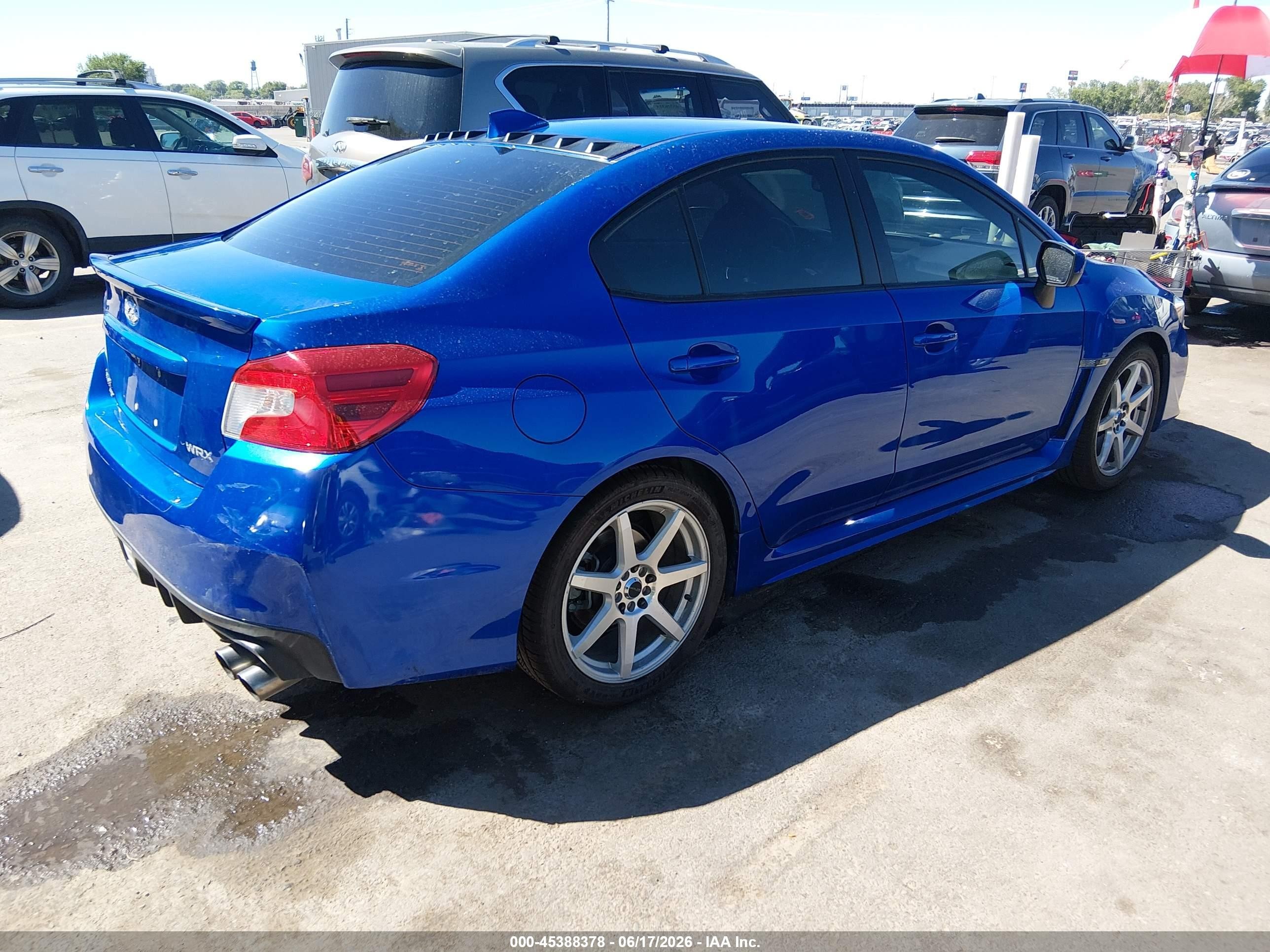 2015 Subaru Wrx Premium Blue vin: JF1VA1D68F8834377