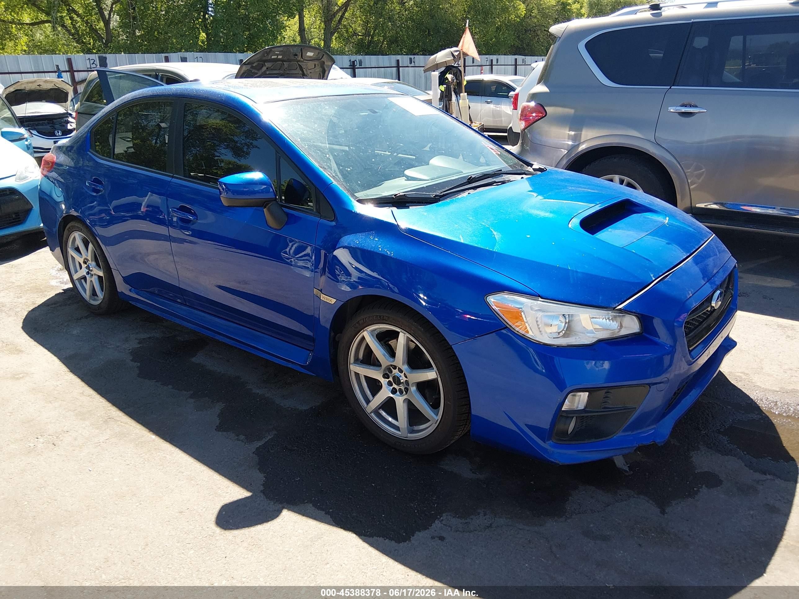 2015 Subaru Wrx Premium Blue vin: JF1VA1D68F8834377