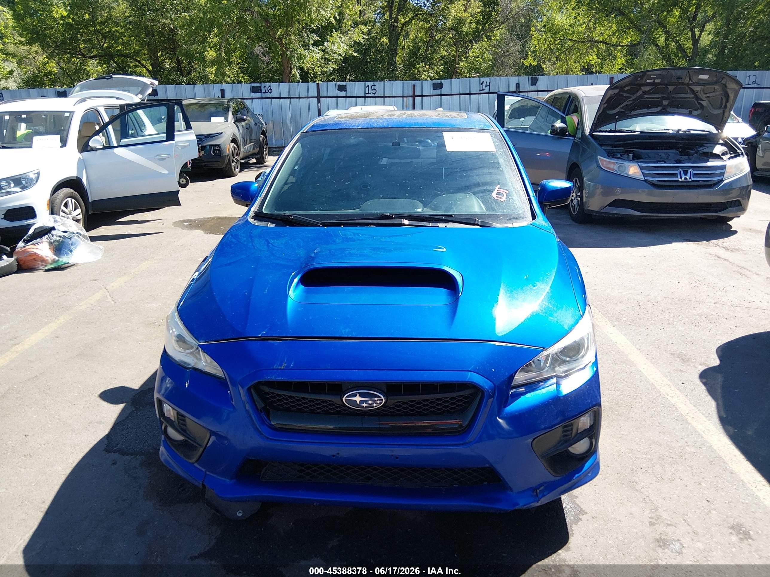 2015 Subaru Wrx Premium Blue vin: JF1VA1D68F8834377