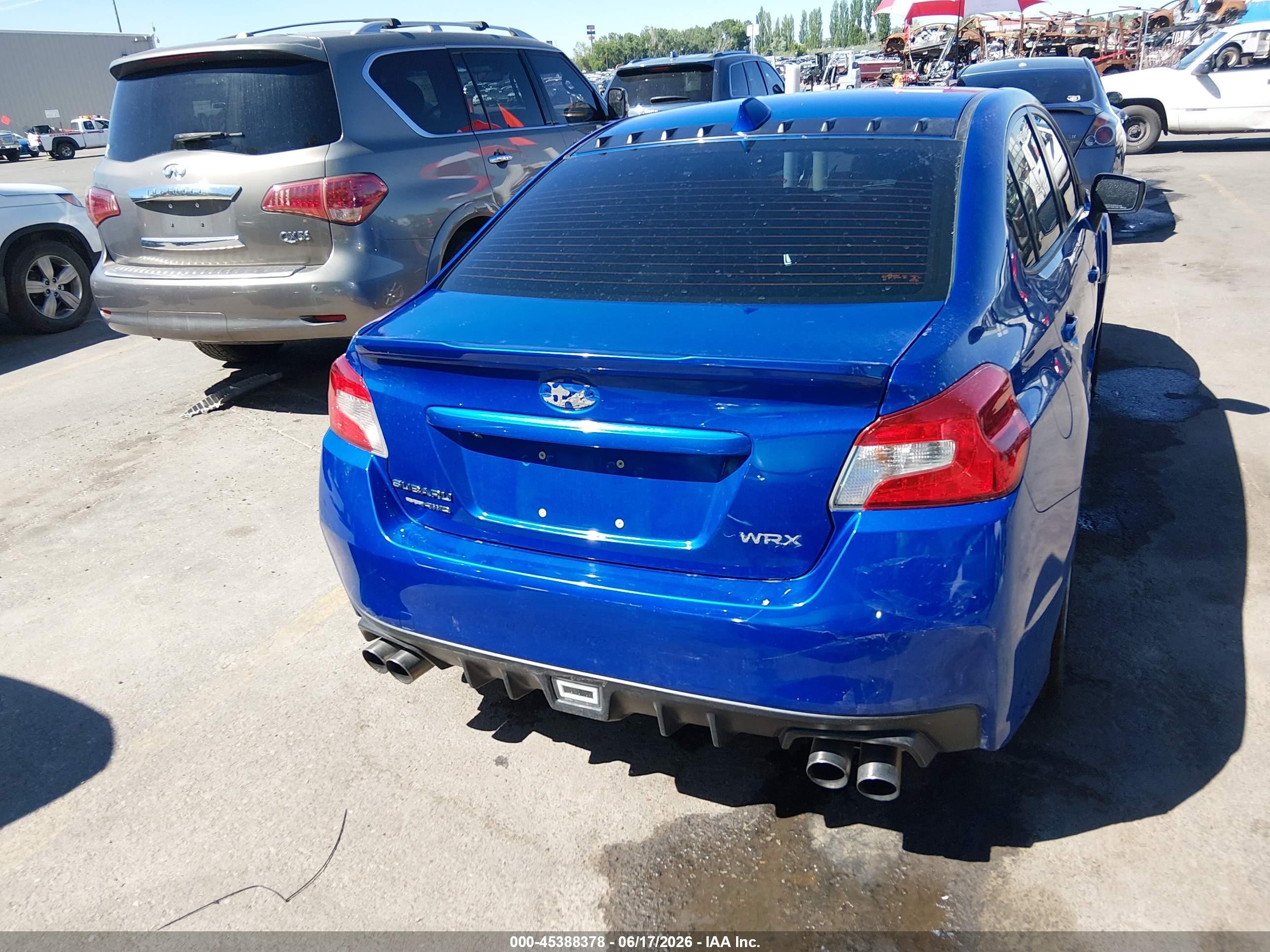 2015 Subaru Wrx Premium Blue vin: JF1VA1D68F8834377