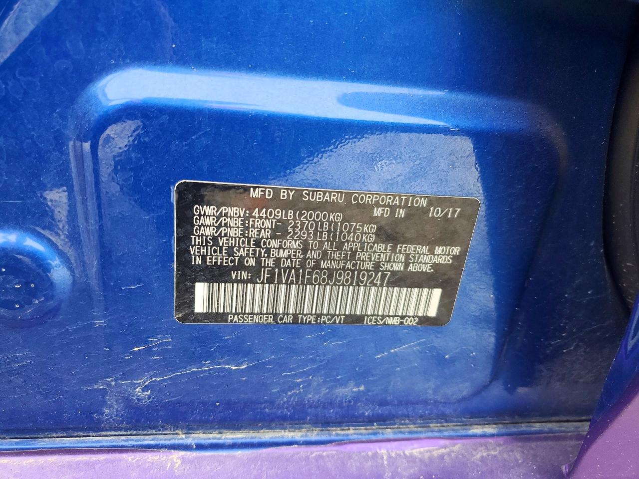 2018 Subaru Wrx Limited Purple vin: JF1VA1F68J9819247