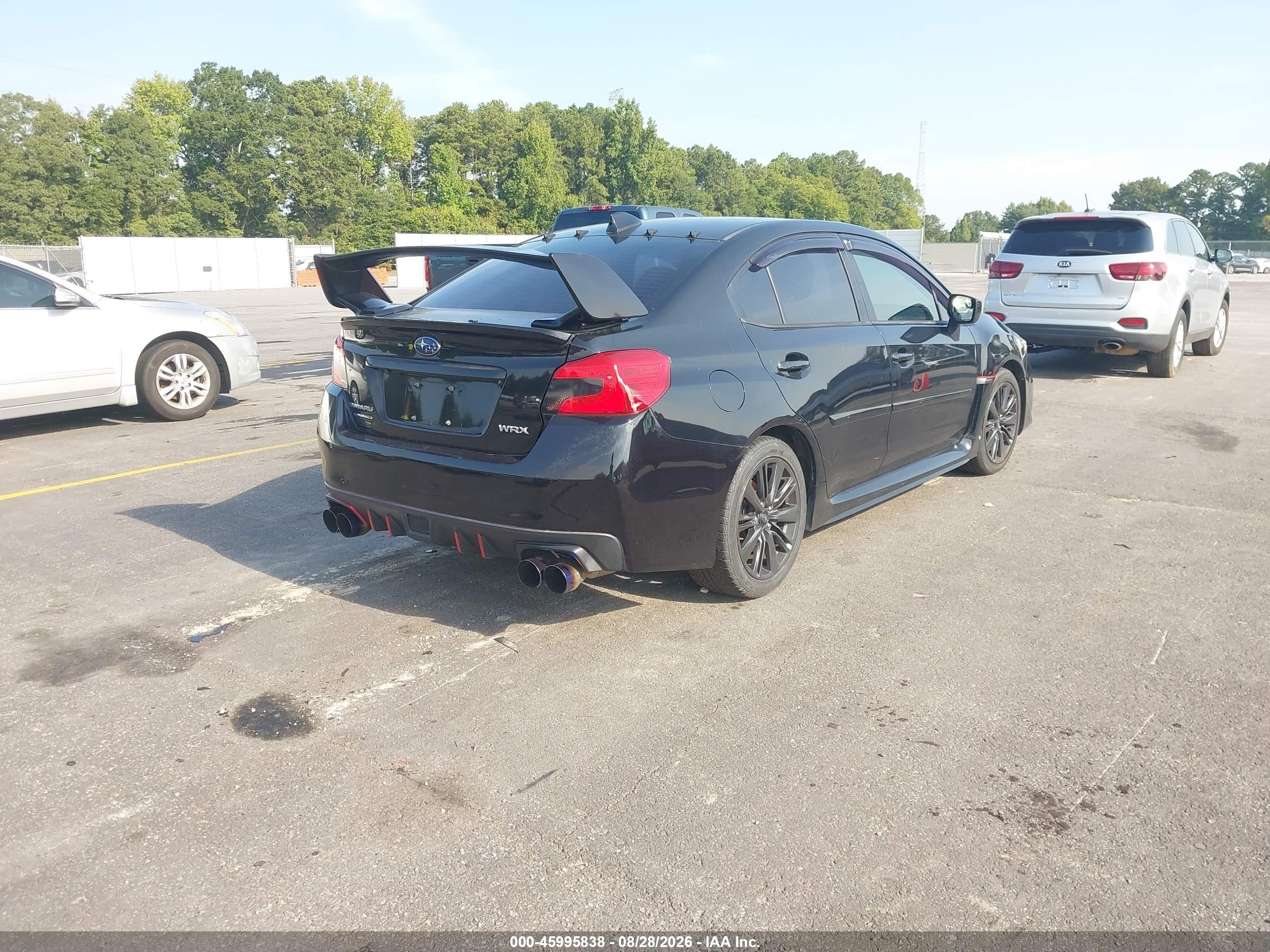 2015 Subaru Wrx Limited Black vin: JF1VA1G60F8819481