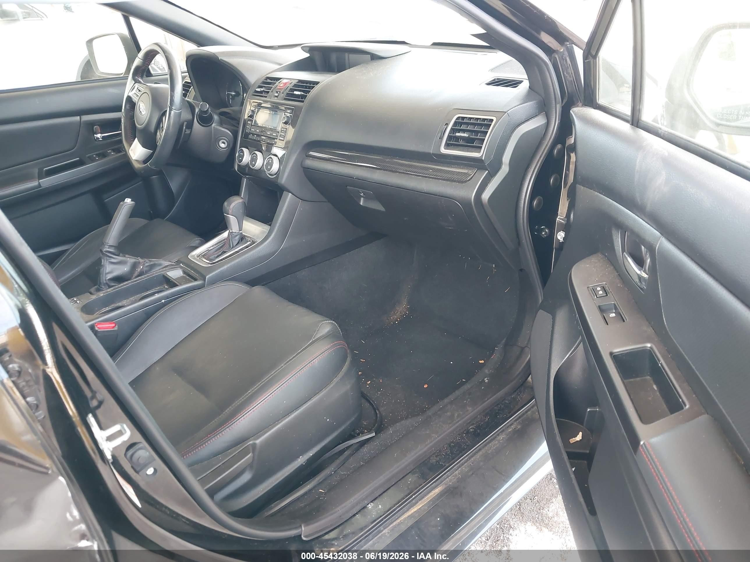 2015 Subaru Wrx Limited Black vin: JF1VA1G62F8814704