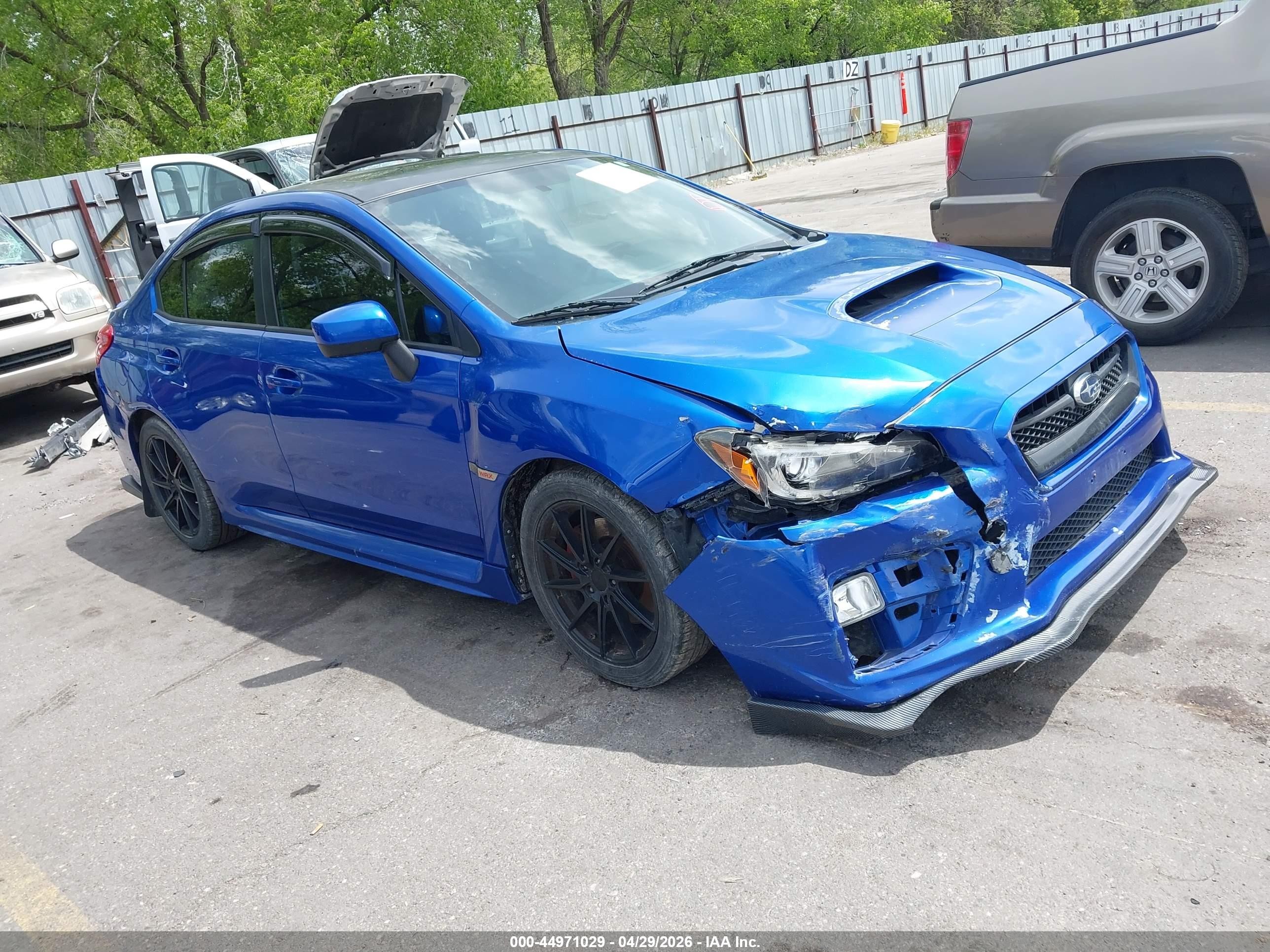 2015 Subaru Wrx Limited Blue vin: JF1VA1G63F9803916