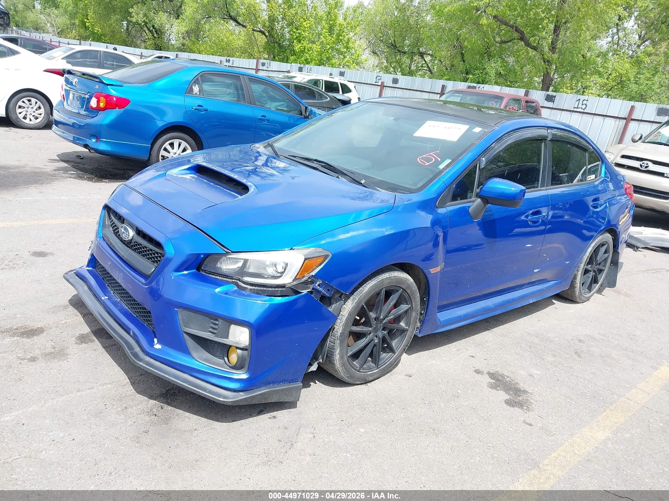 2015 Subaru Wrx Limited Синий vin: JF1VA1G63F9803916