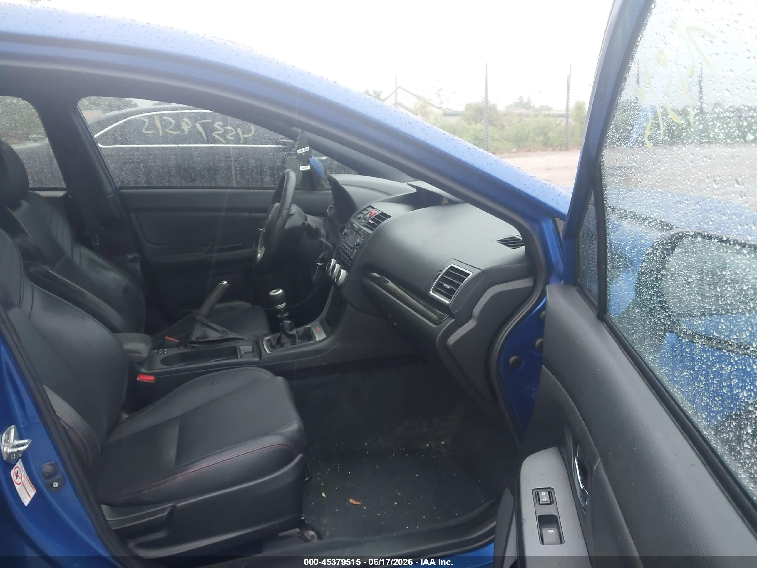 2015 Subaru Wrx Limited Blue vin: JF1VA1G64F9816934