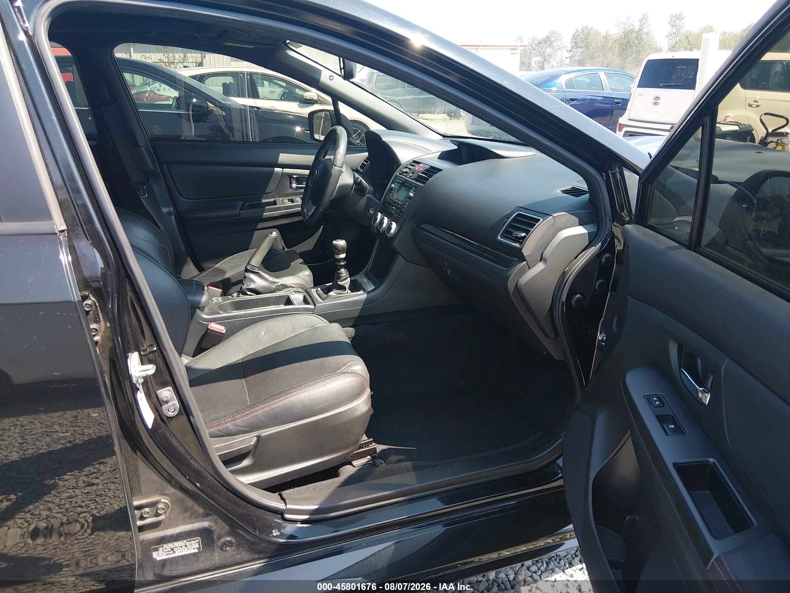 2015 Subaru Wrx Limited Черный vin: JF1VA1G64F9836066