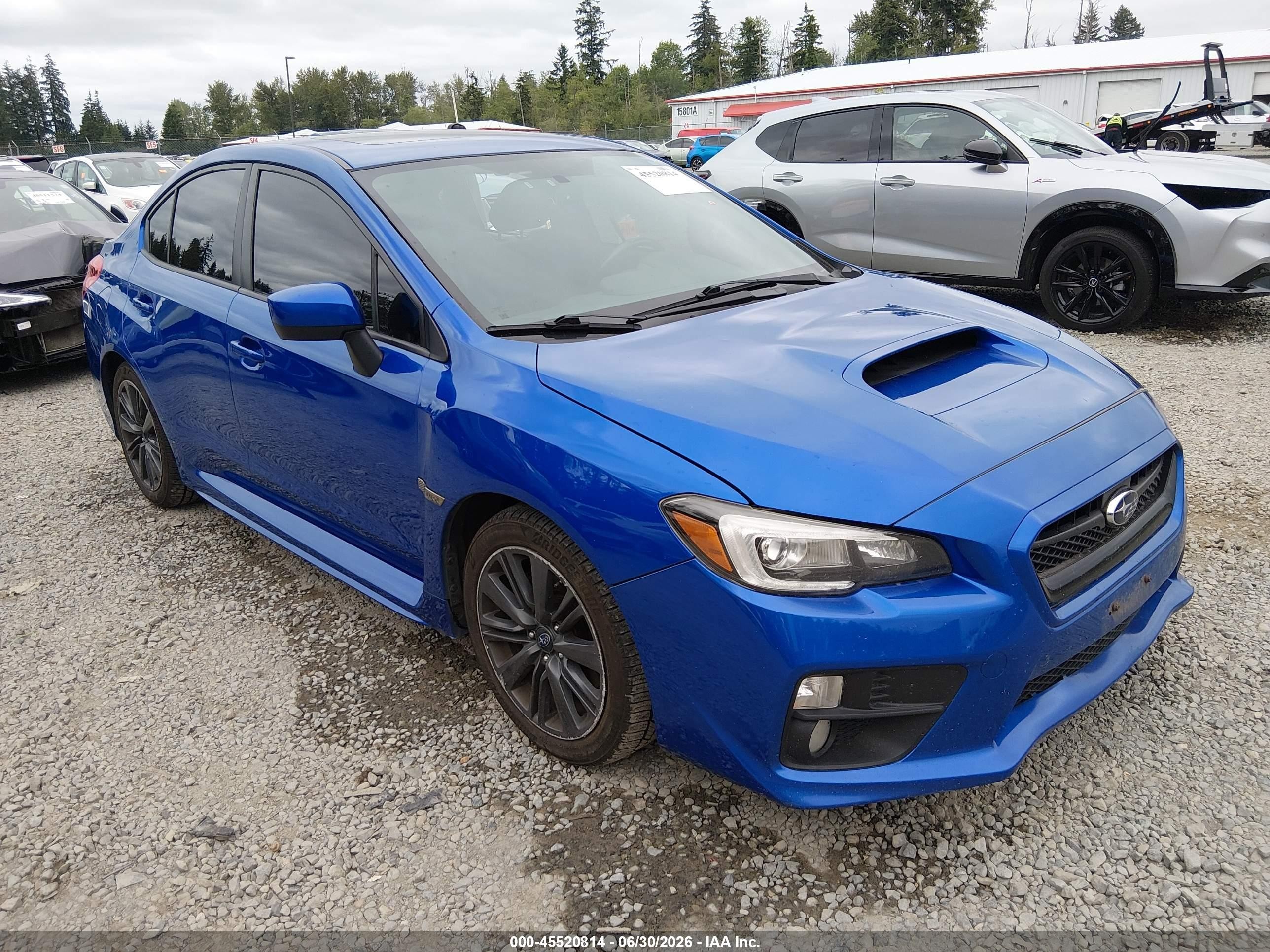 2015 Subaru Wrx Limited Blue vin: JF1VA1G65F9802878