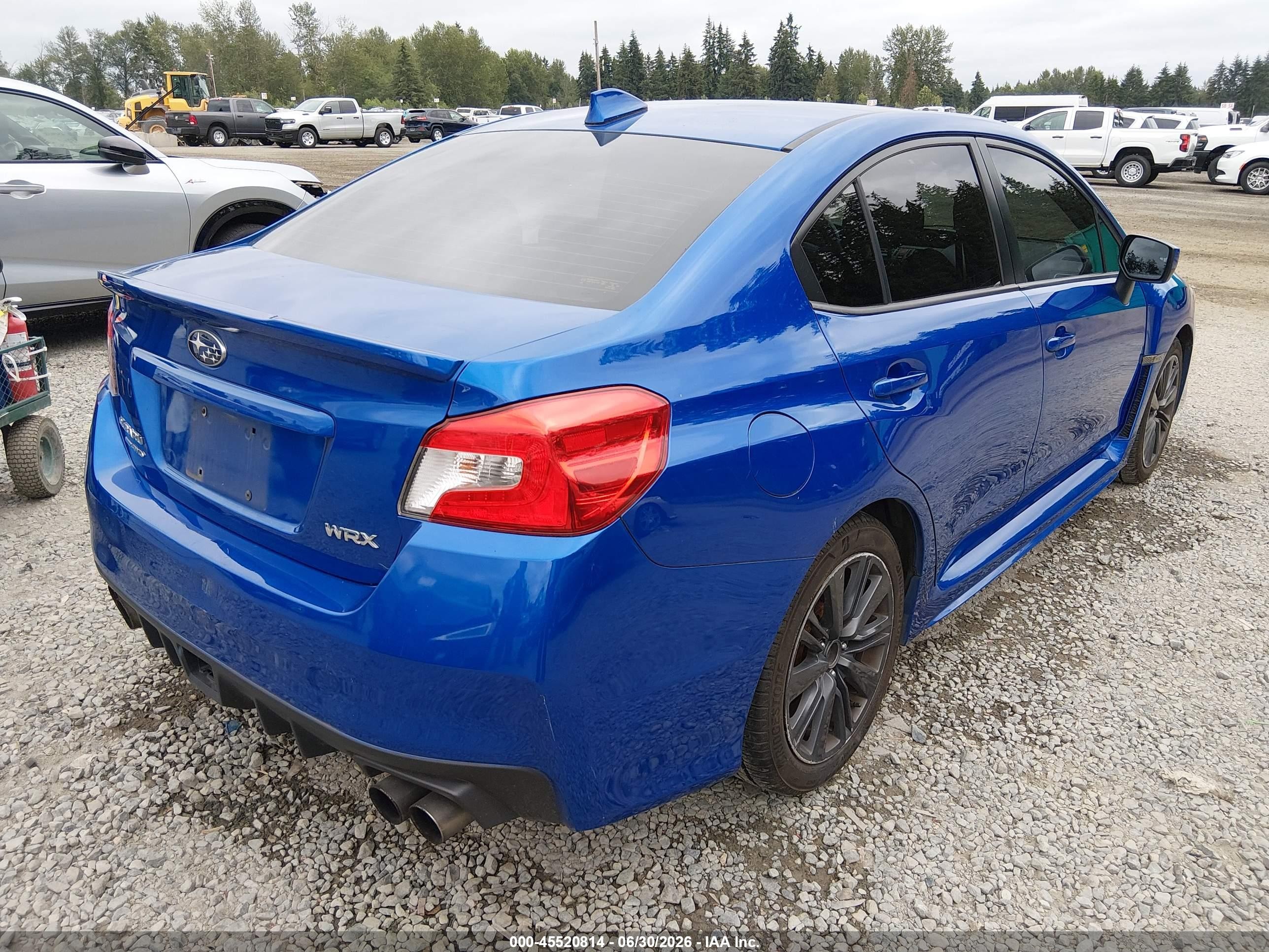 2015 Subaru Wrx Limited Blue vin: JF1VA1G65F9802878