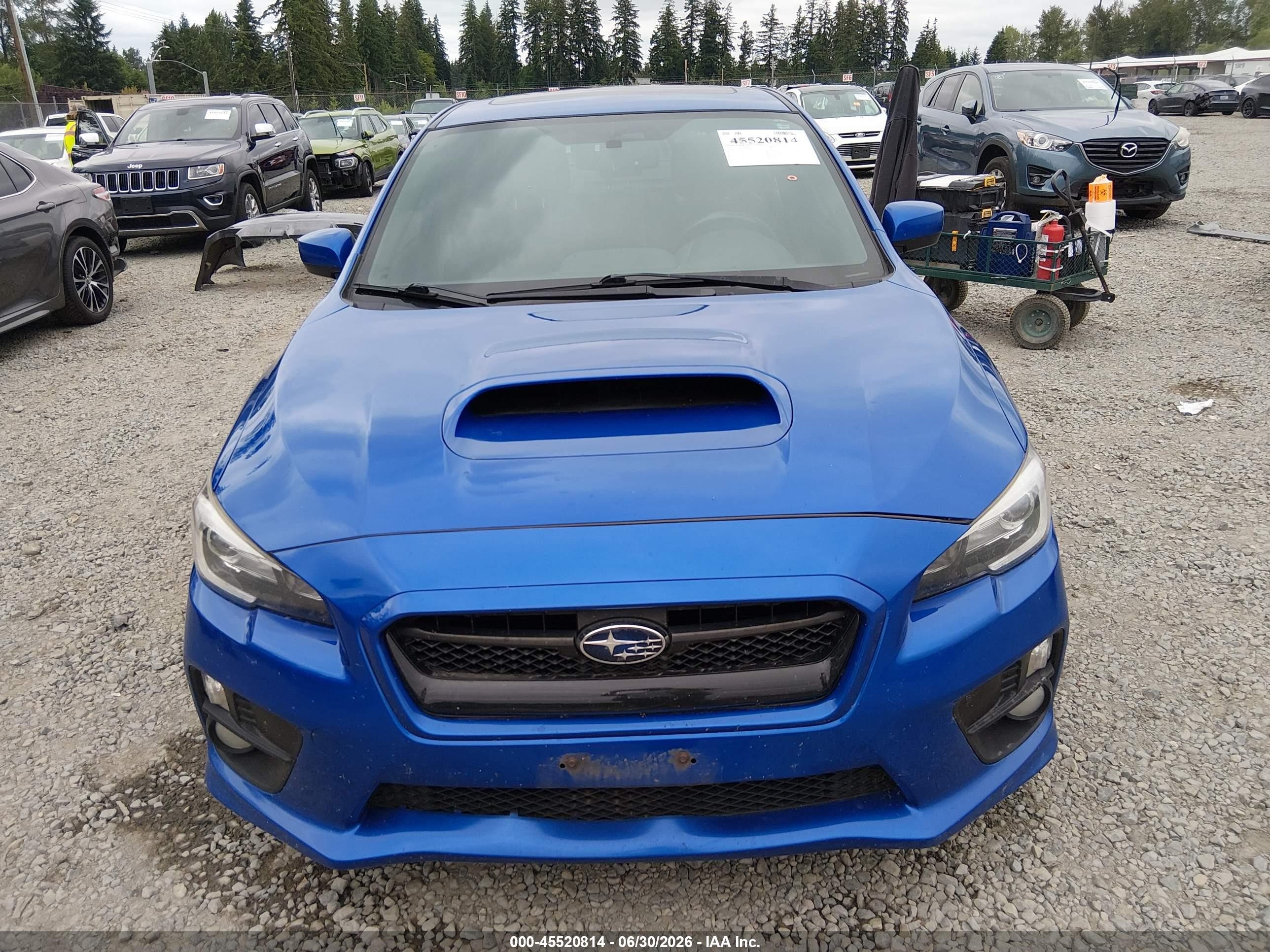 2015 Subaru Wrx Limited Blue vin: JF1VA1G65F9802878