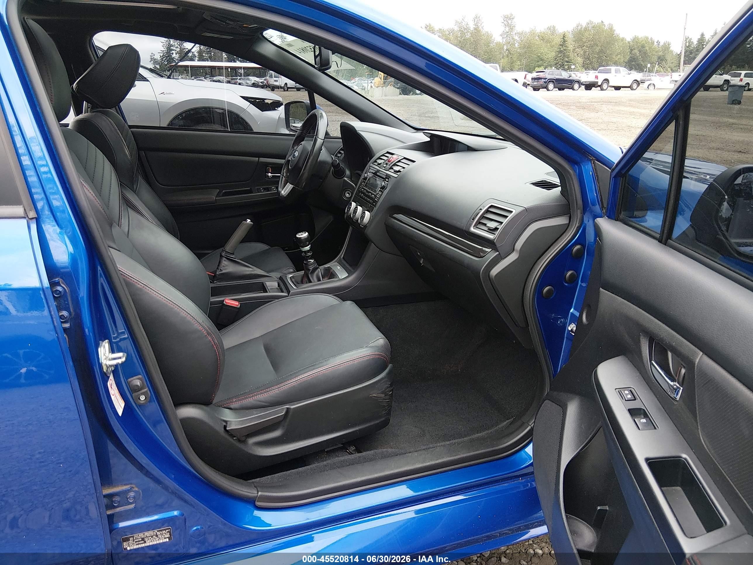 2015 Subaru Wrx Limited Blue vin: JF1VA1G65F9802878
