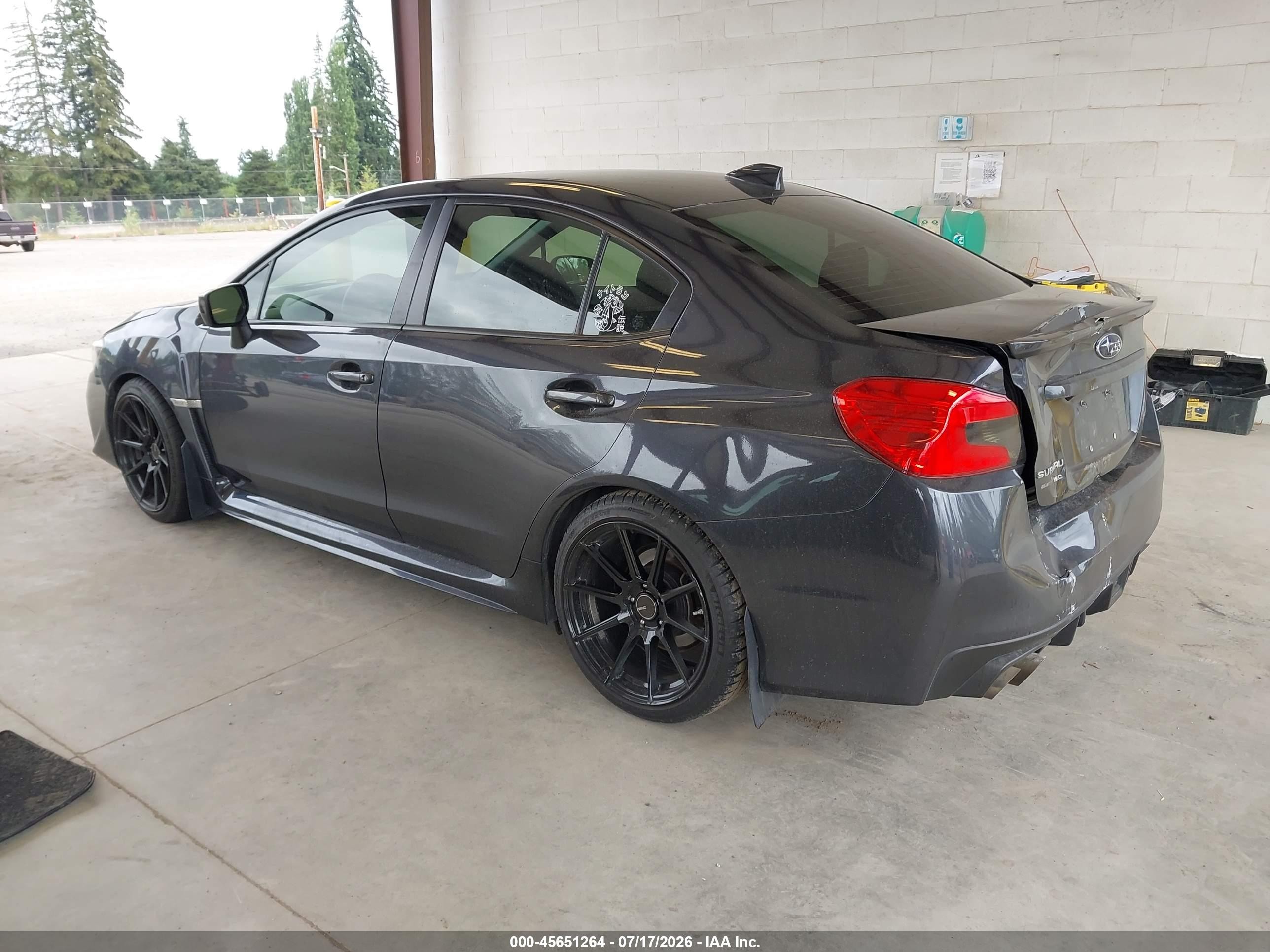 2015 Subaru Wrx Limited Gray vin: JF1VA1G65F9824640