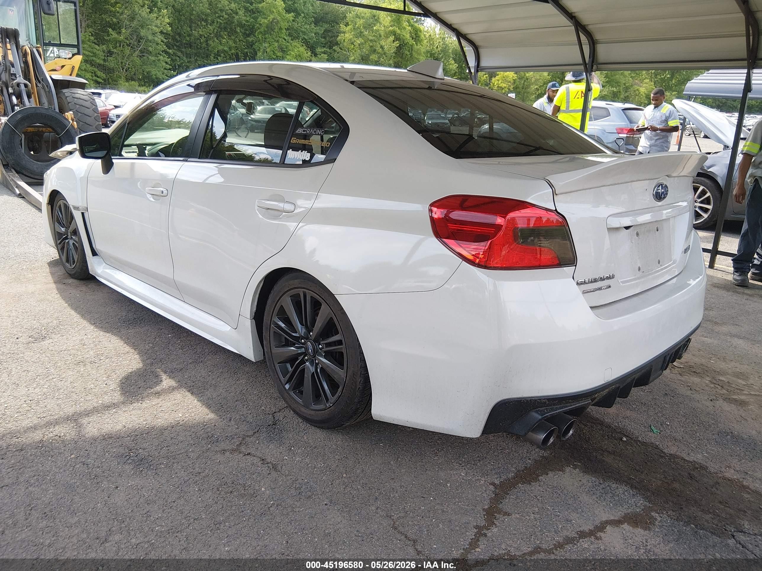 2015 Subaru Wrx Limited White vin: JF1VA1G66F9833606