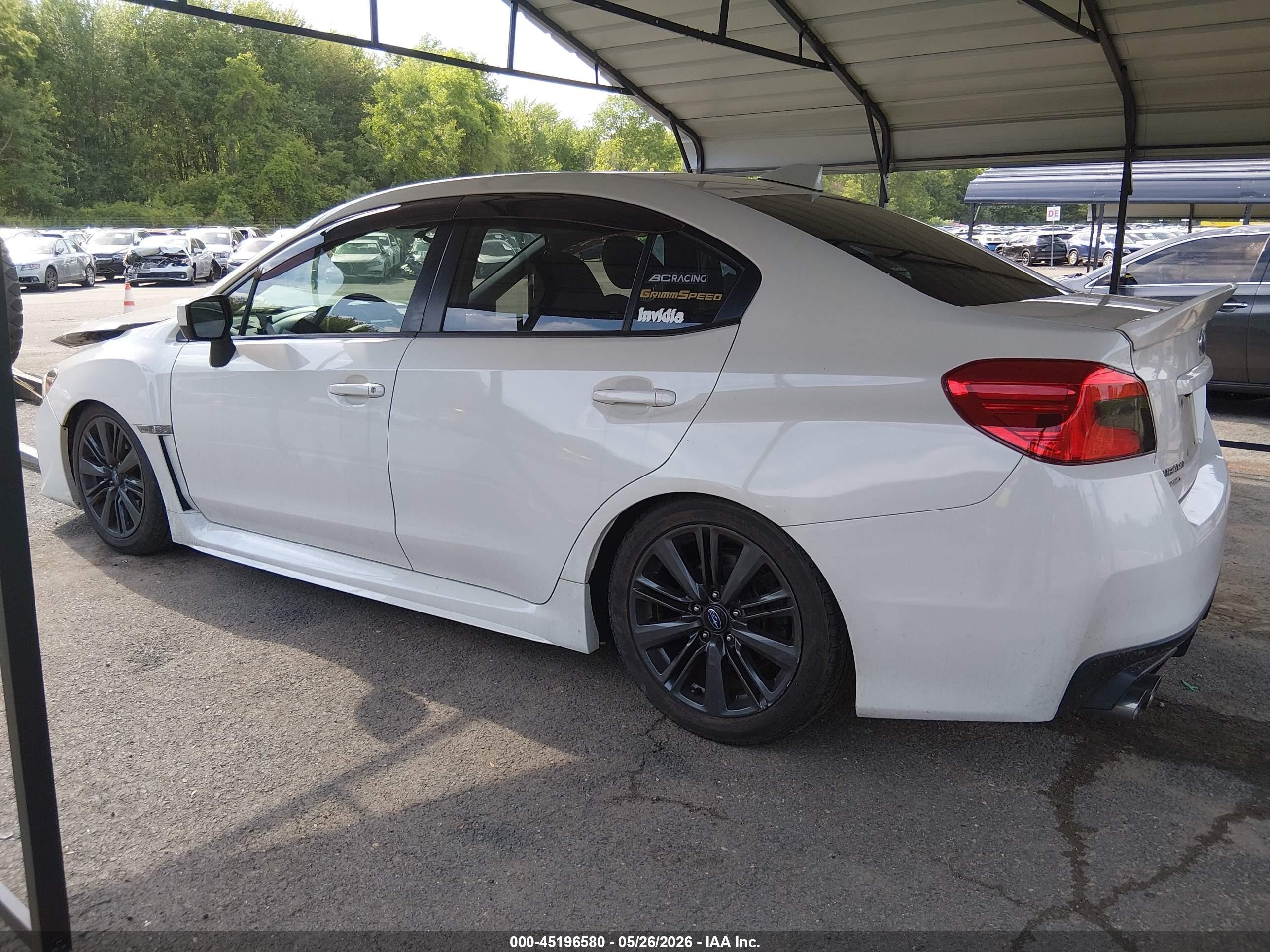 2015 Subaru Wrx Limited White vin: JF1VA1G66F9833606