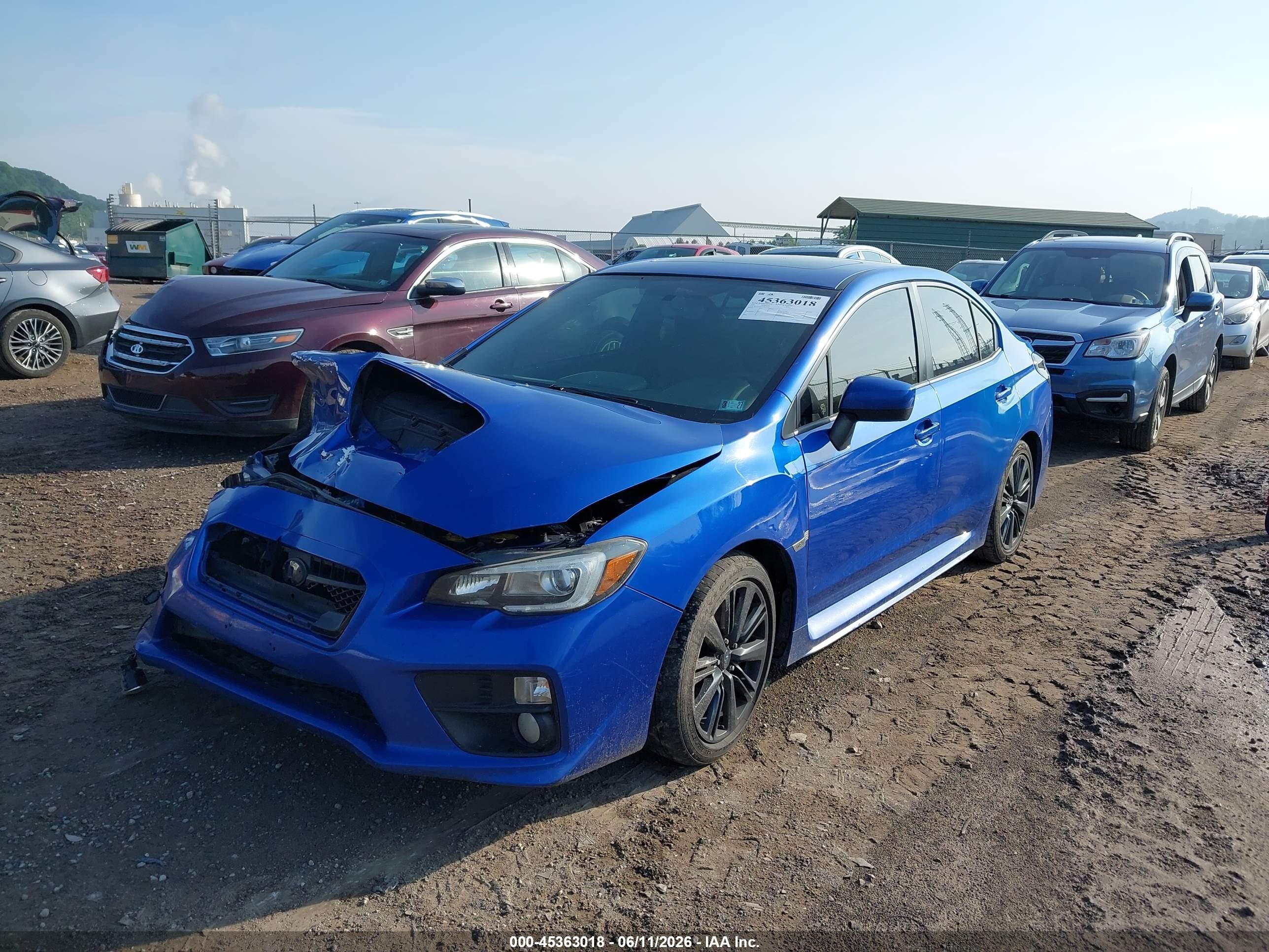 2015 Subaru Wrx Limited Blue vin: JF1VA1G67F9814417