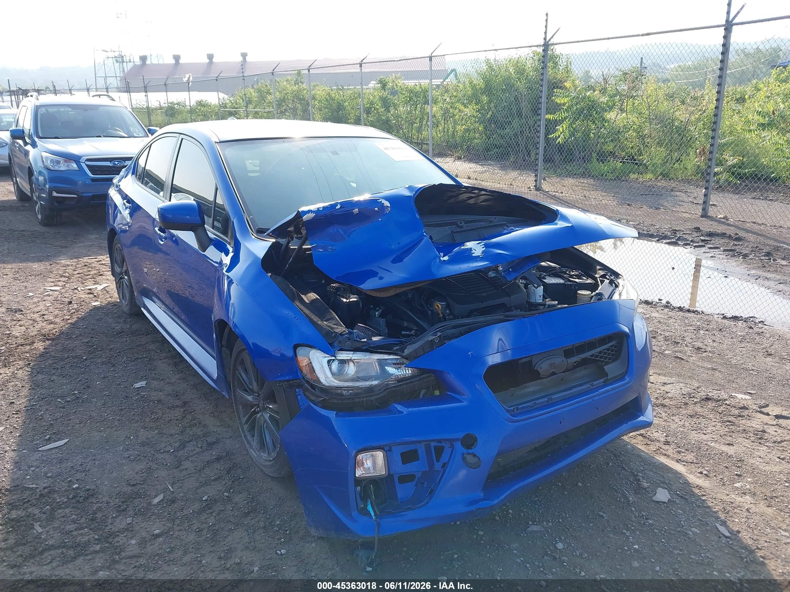 2015 Subaru Wrx Limited Blue vin: JF1VA1G67F9814417