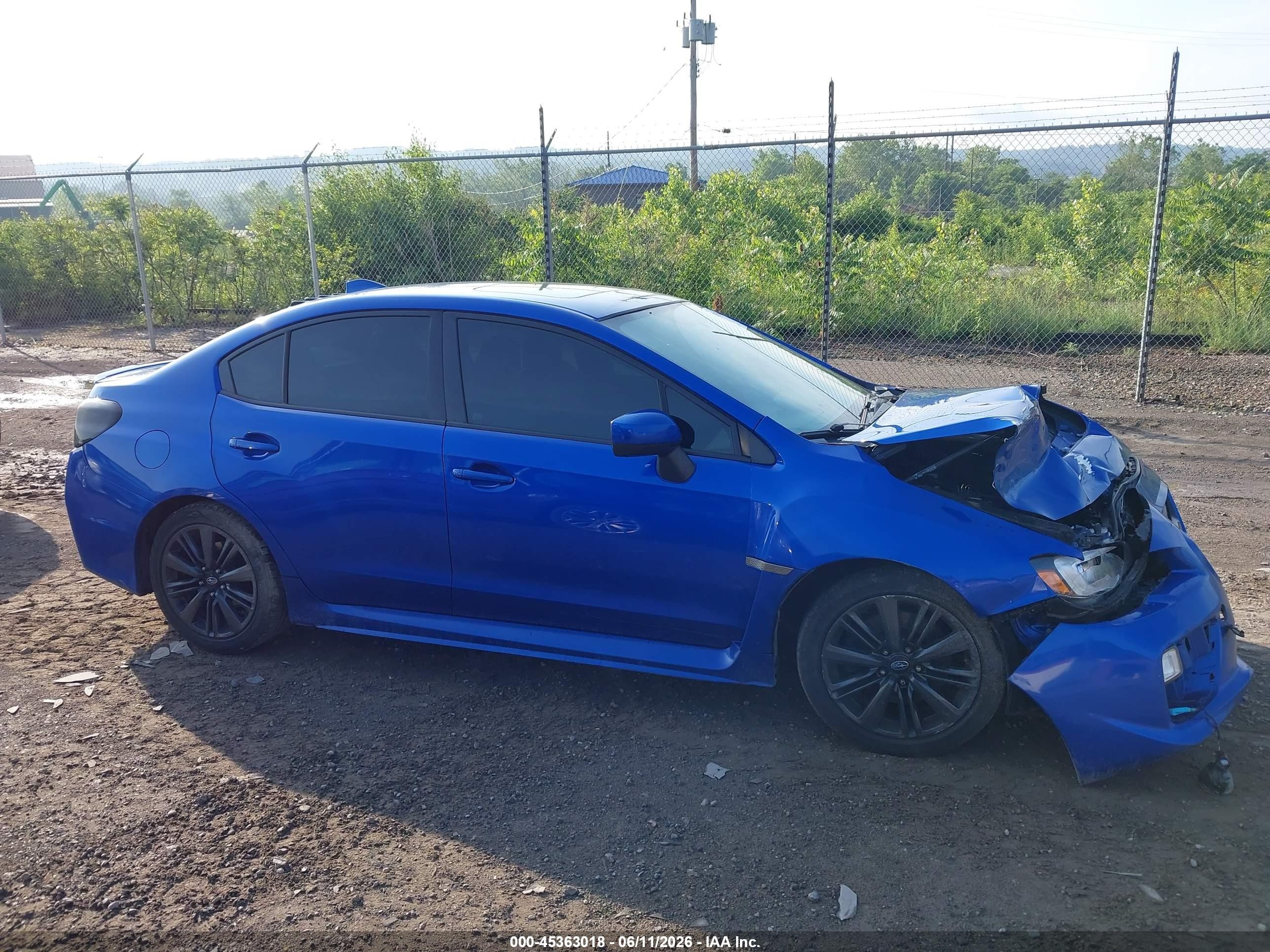 2015 Subaru Wrx Limited Blue vin: JF1VA1G67F9814417