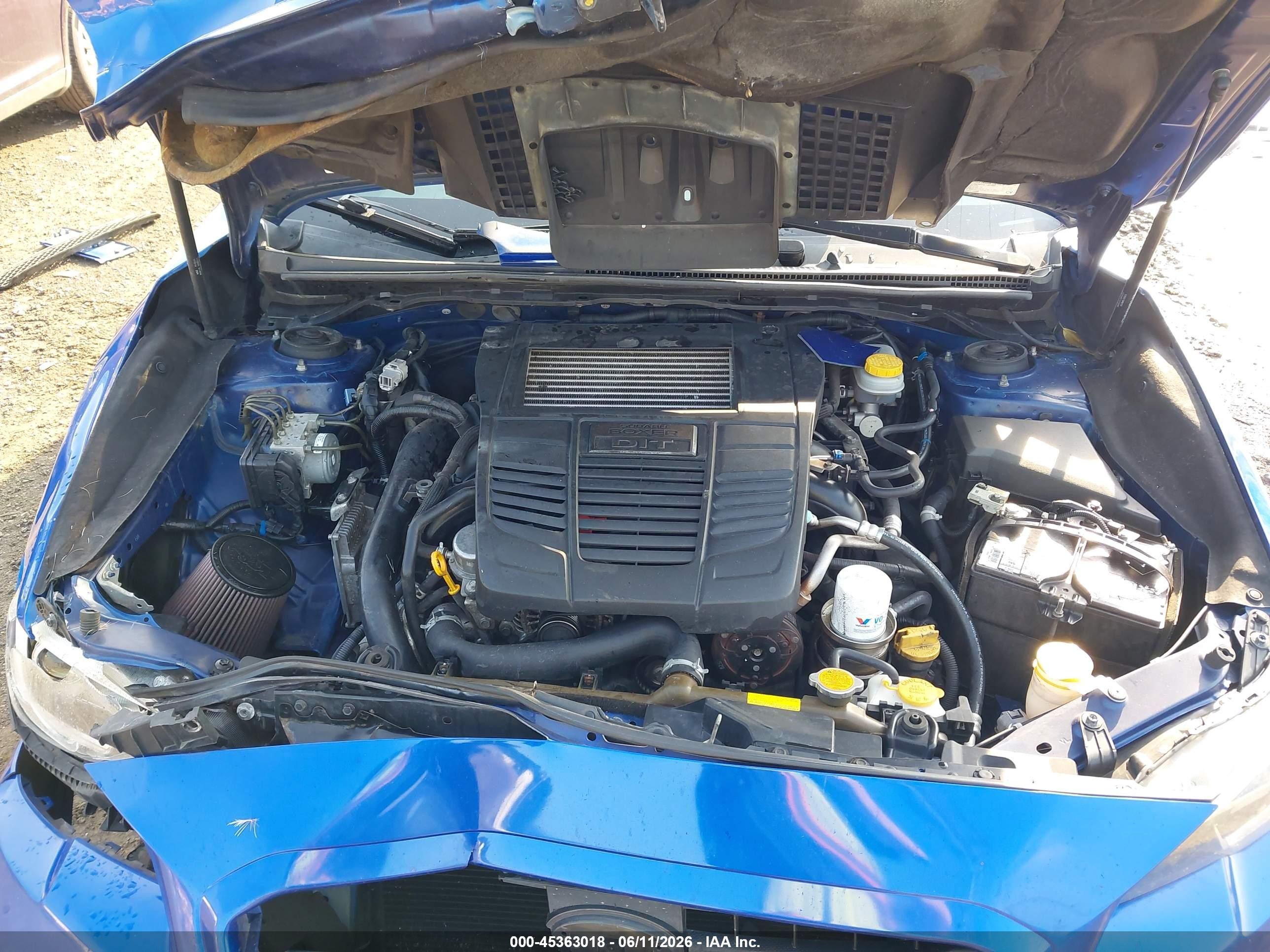 2015 Subaru Wrx Limited Blue vin: JF1VA1G67F9814417