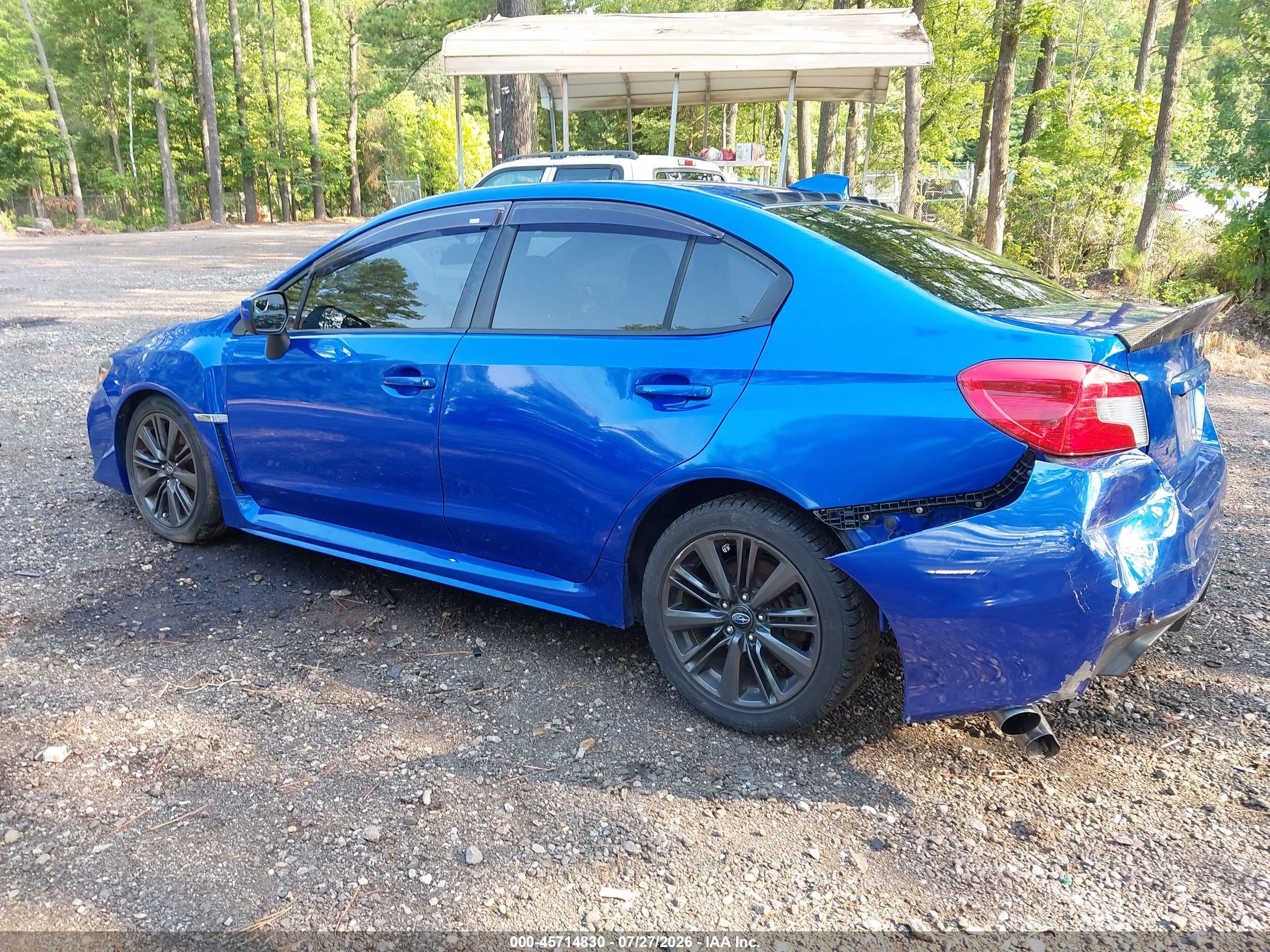 2015 Subaru Wrx Limited Blue vin: JF1VA1G69F8817826