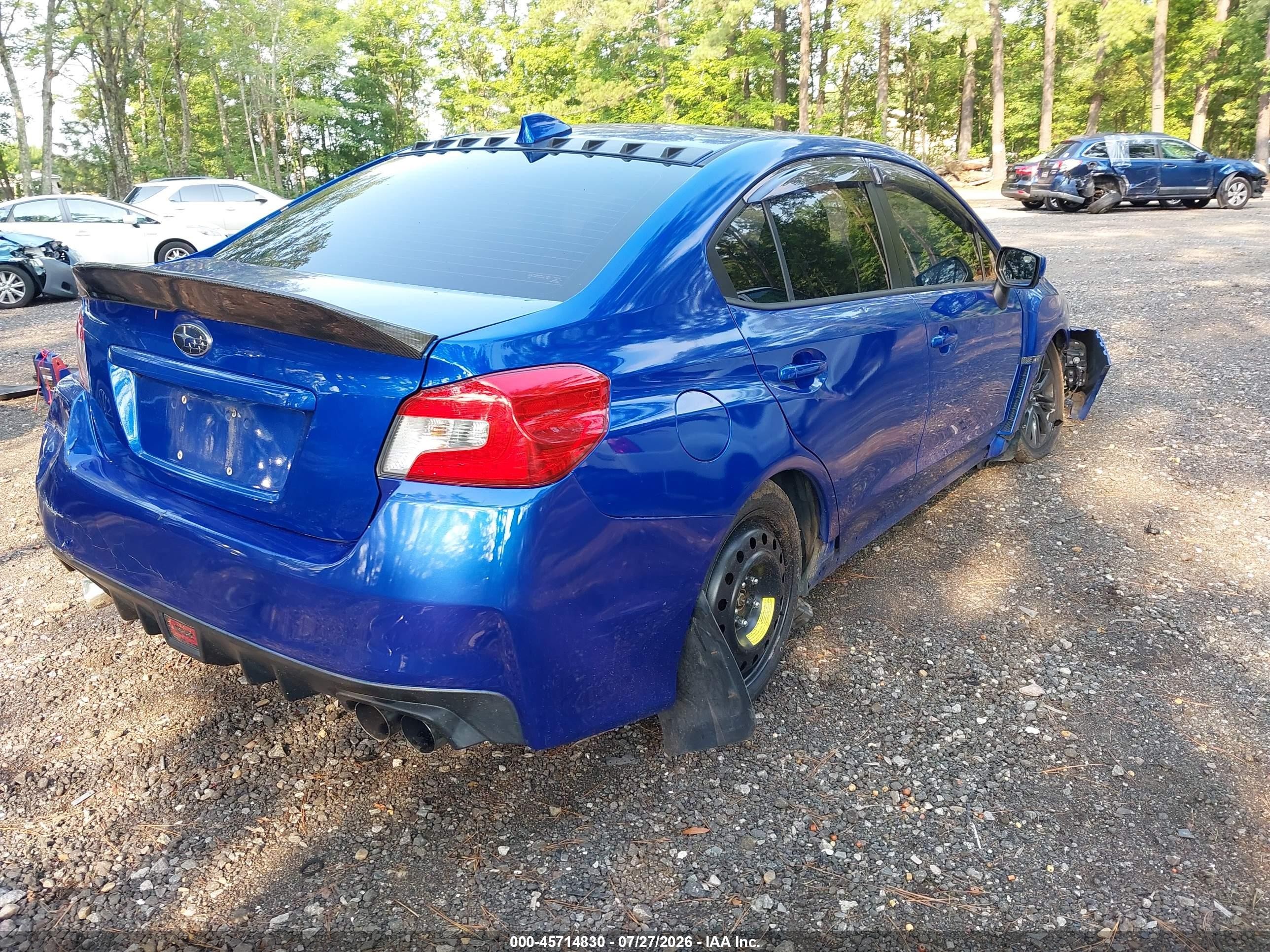 2015 Subaru Wrx Limited Blue vin: JF1VA1G69F8817826