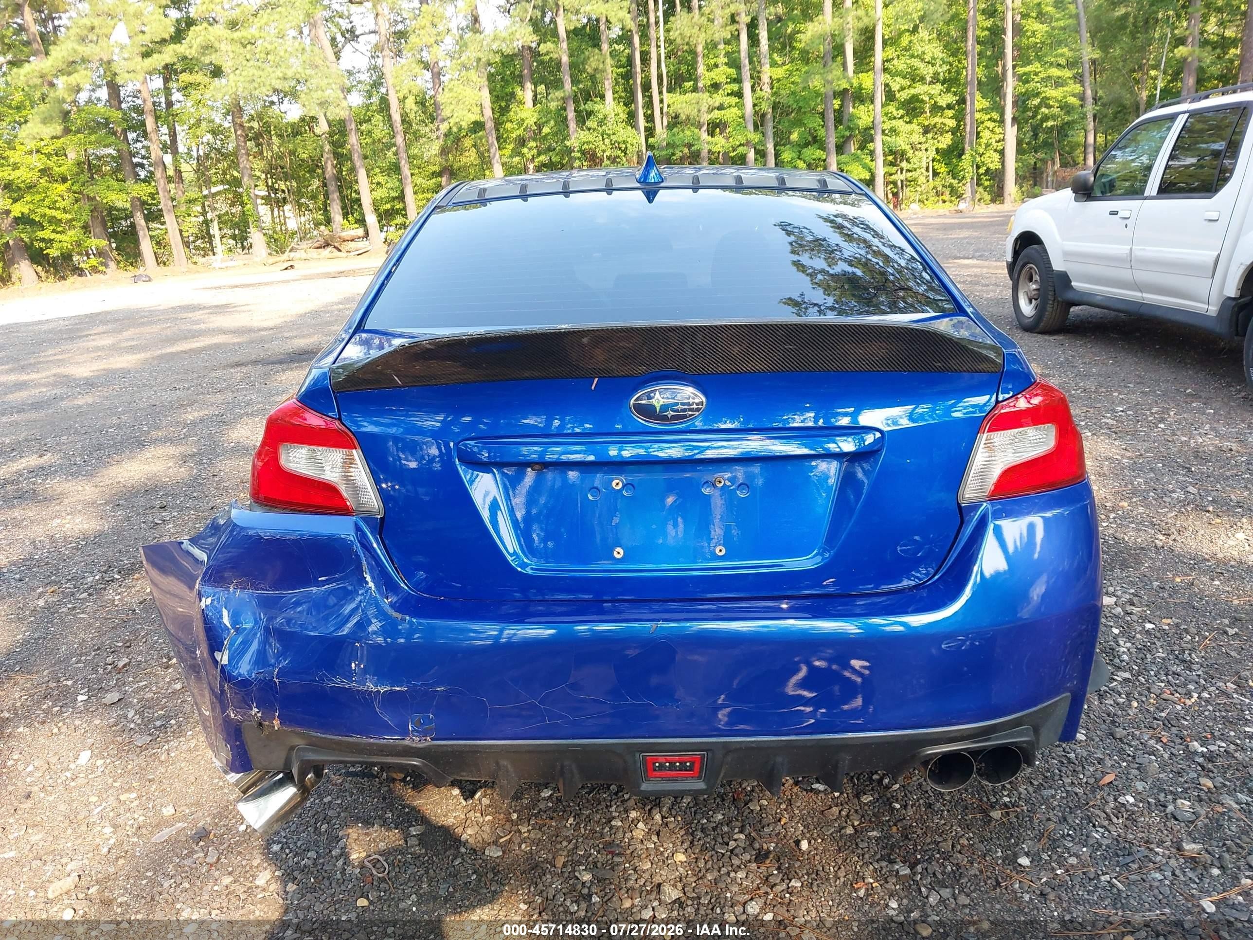 2015 Subaru Wrx Limited Blue vin: JF1VA1G69F8817826