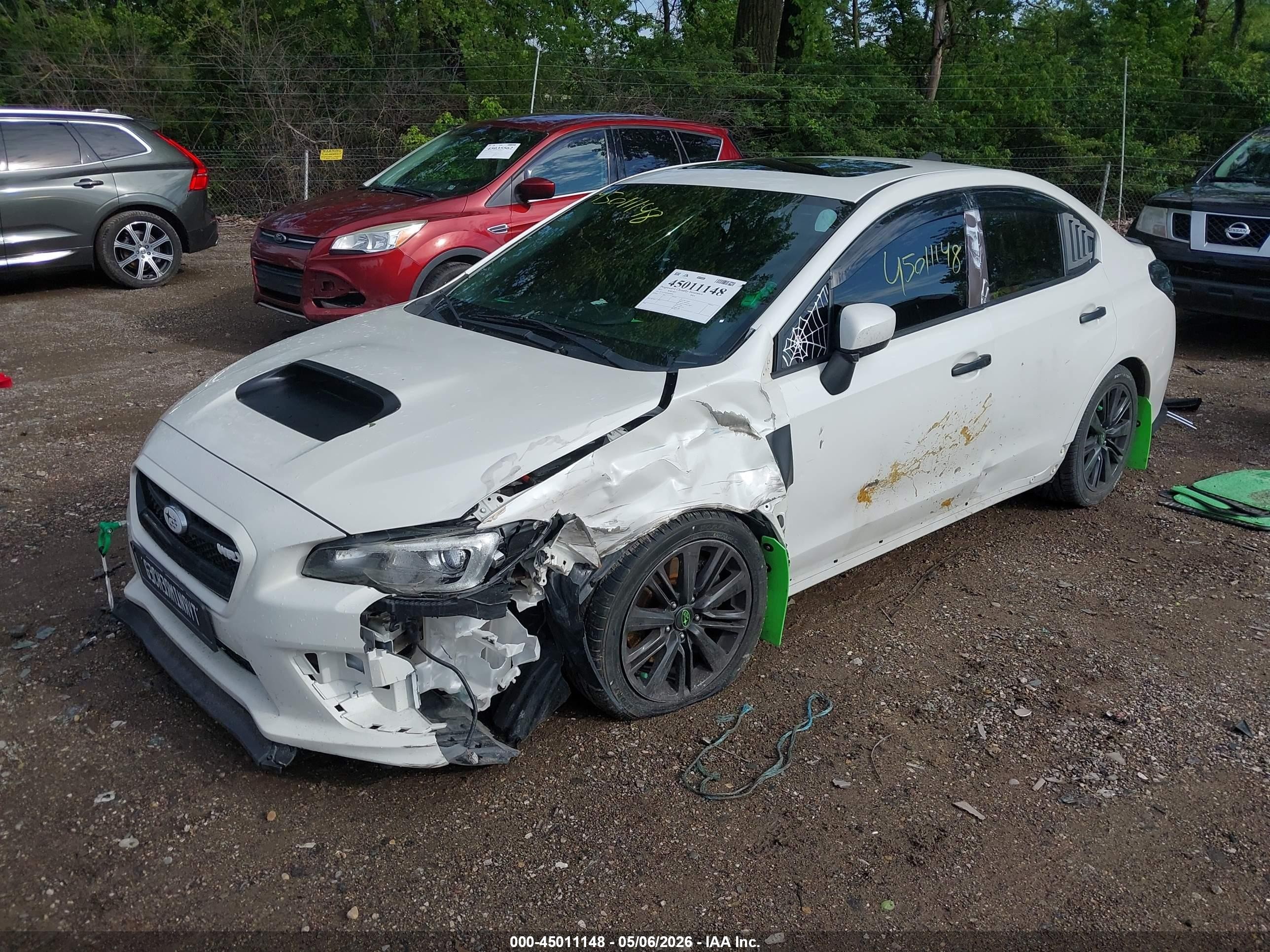 2015 Subaru Wrx Limited White vin: JF1VA1G69F9824690