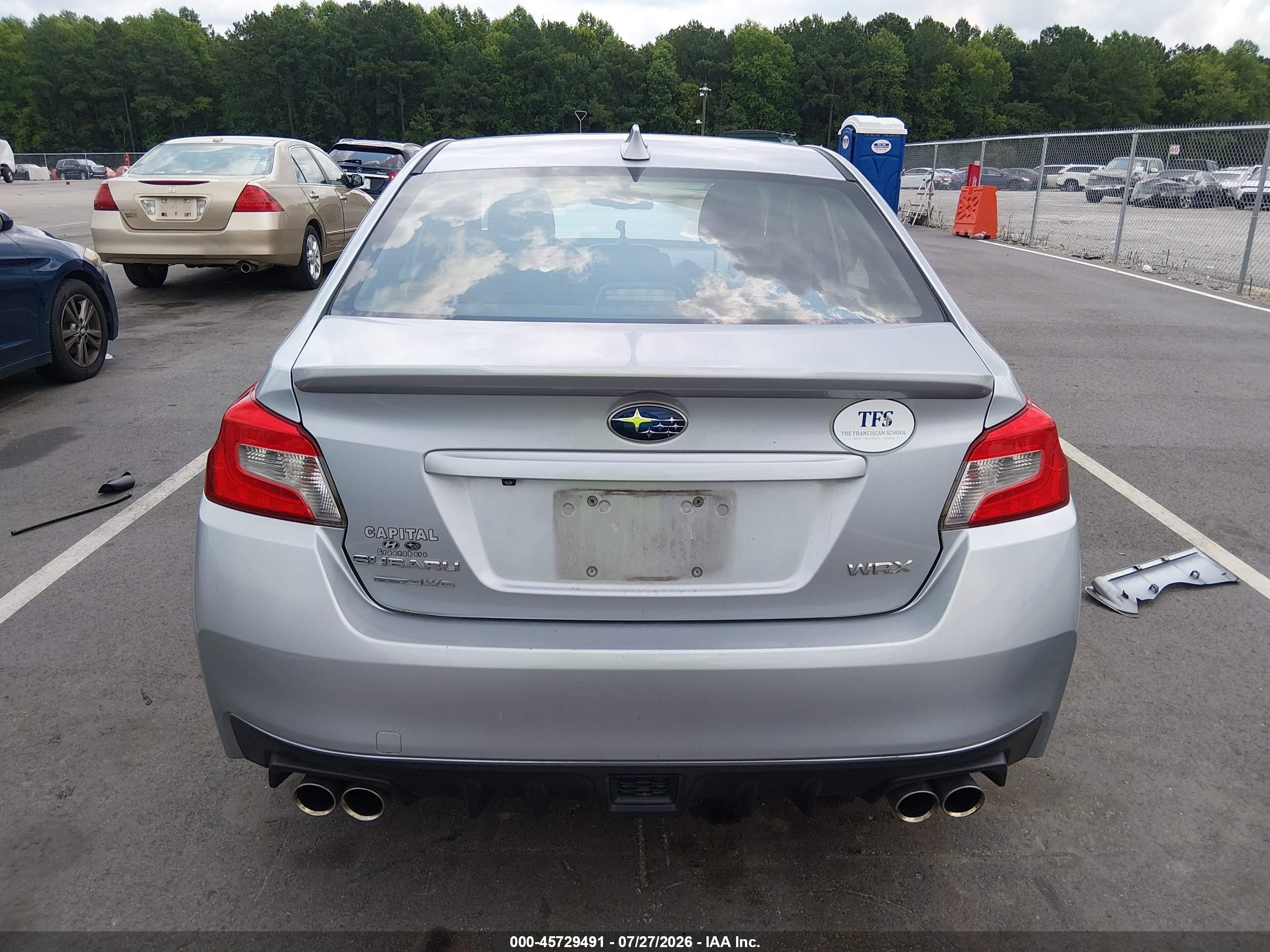 2015 Subaru Wrx Limited Silver vin: JF1VA1G6XF8804809