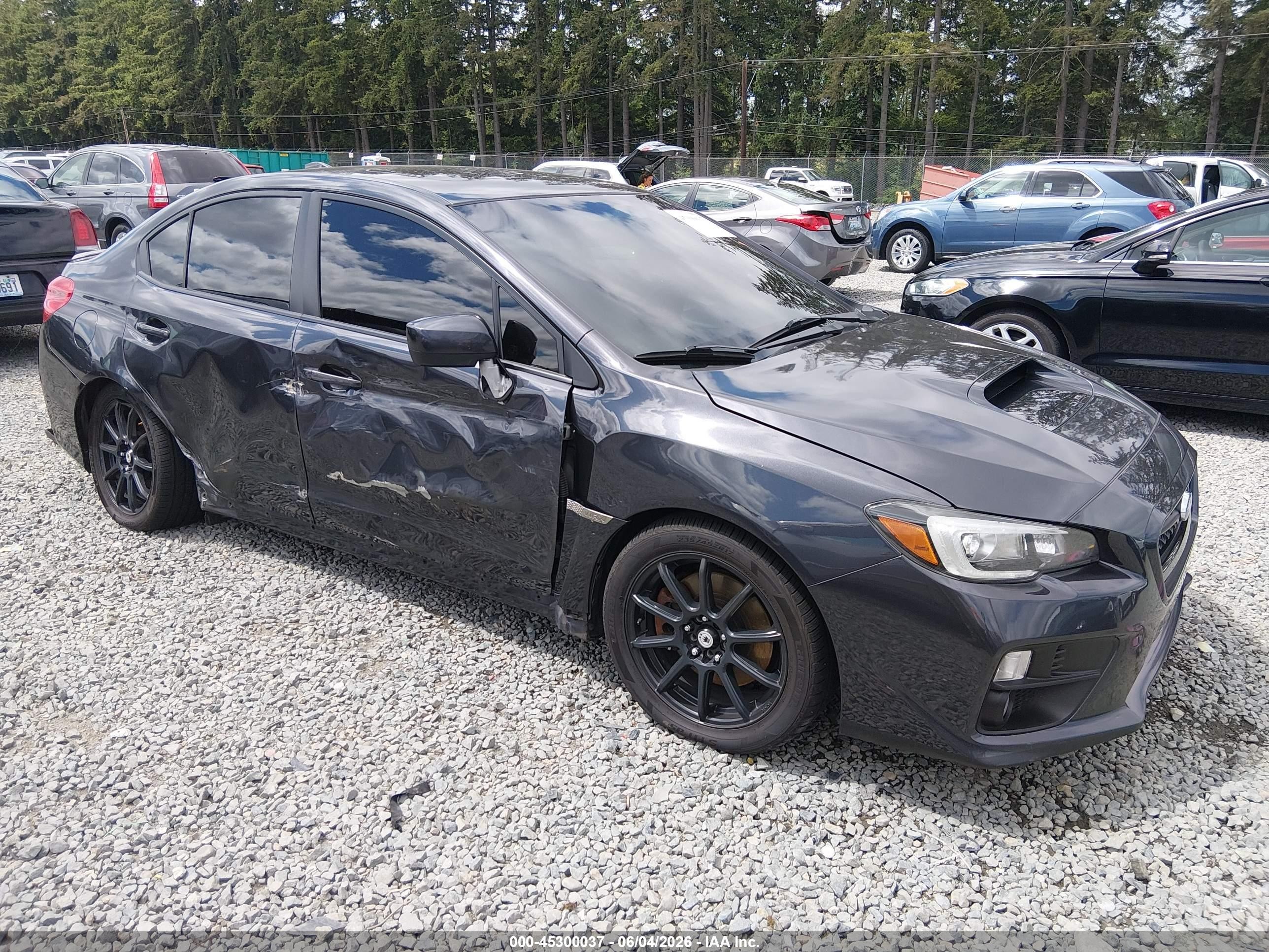 2015 Subaru Wrx Limited Серый vin: JF1VA1J67F8812178