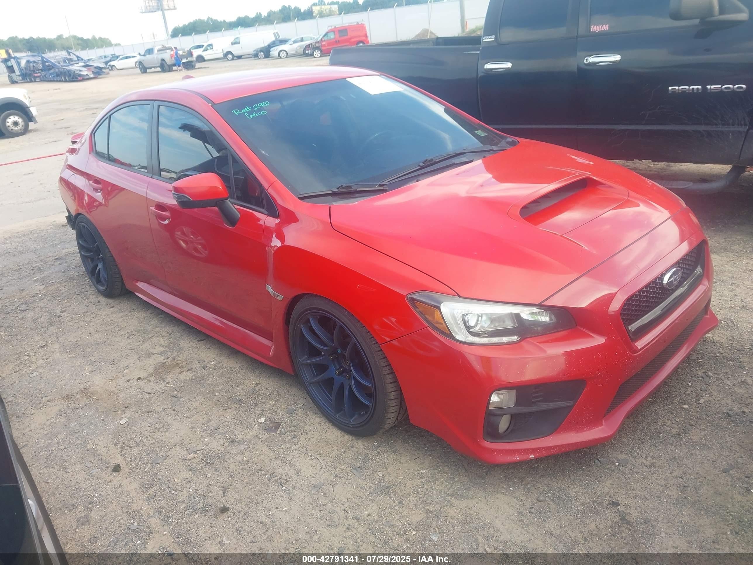 2015 Subaru Wrx Sti   Red vin: JF1VA2L60F9826761