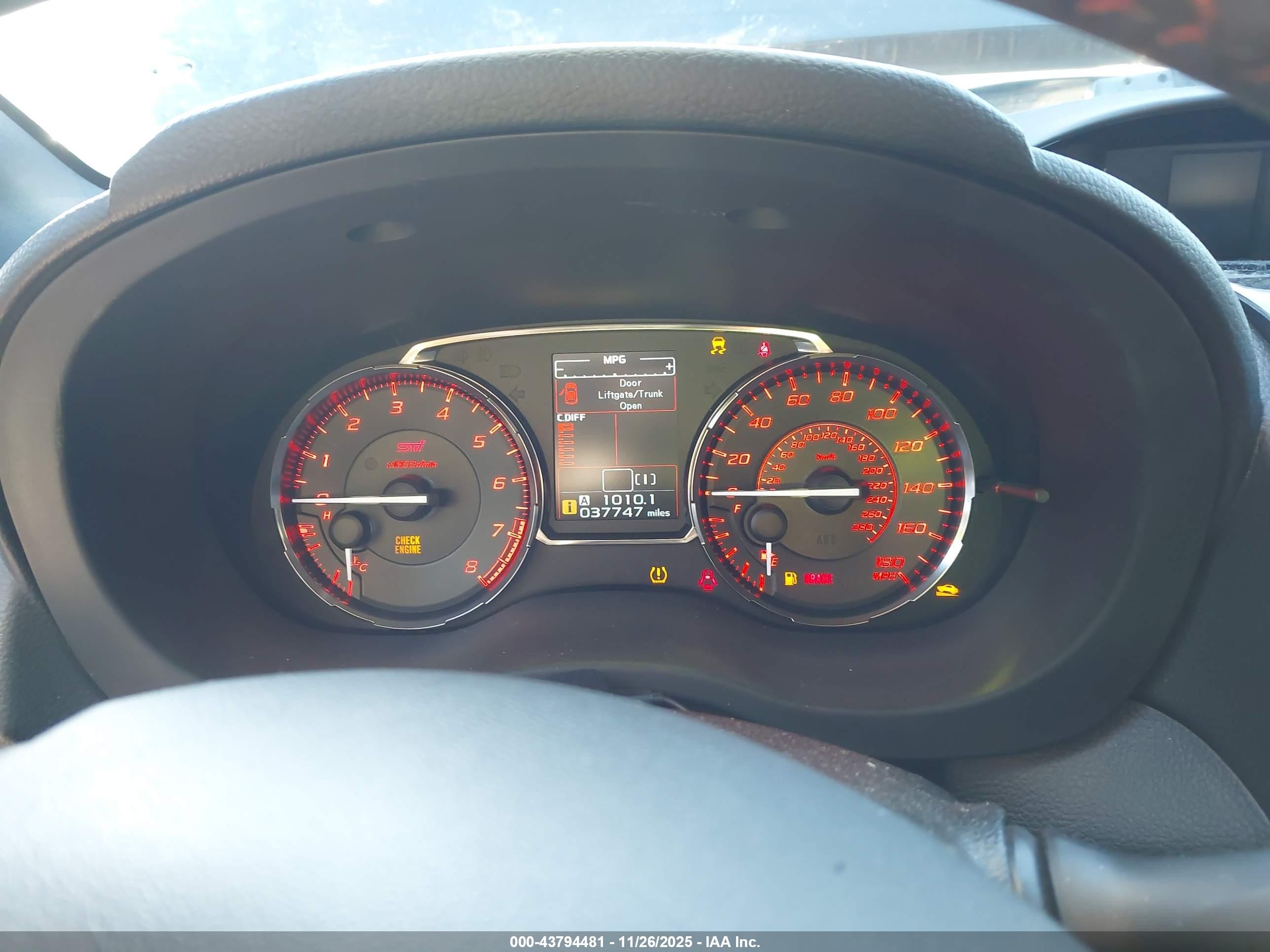 2015 Subaru Wrx Sti   Black vin: JF1VA2L63F9806018