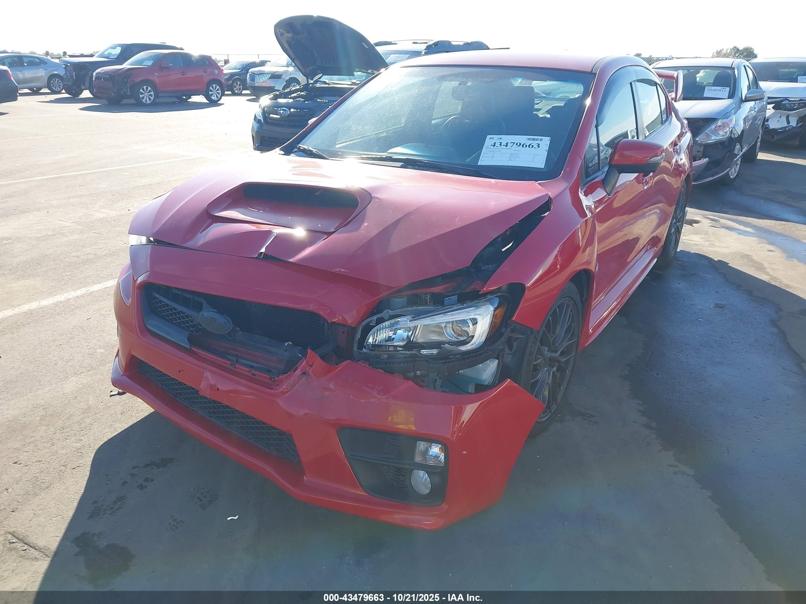 2015 Subaru Wrx Sti   Red vin: JF1VA2L63F9837091