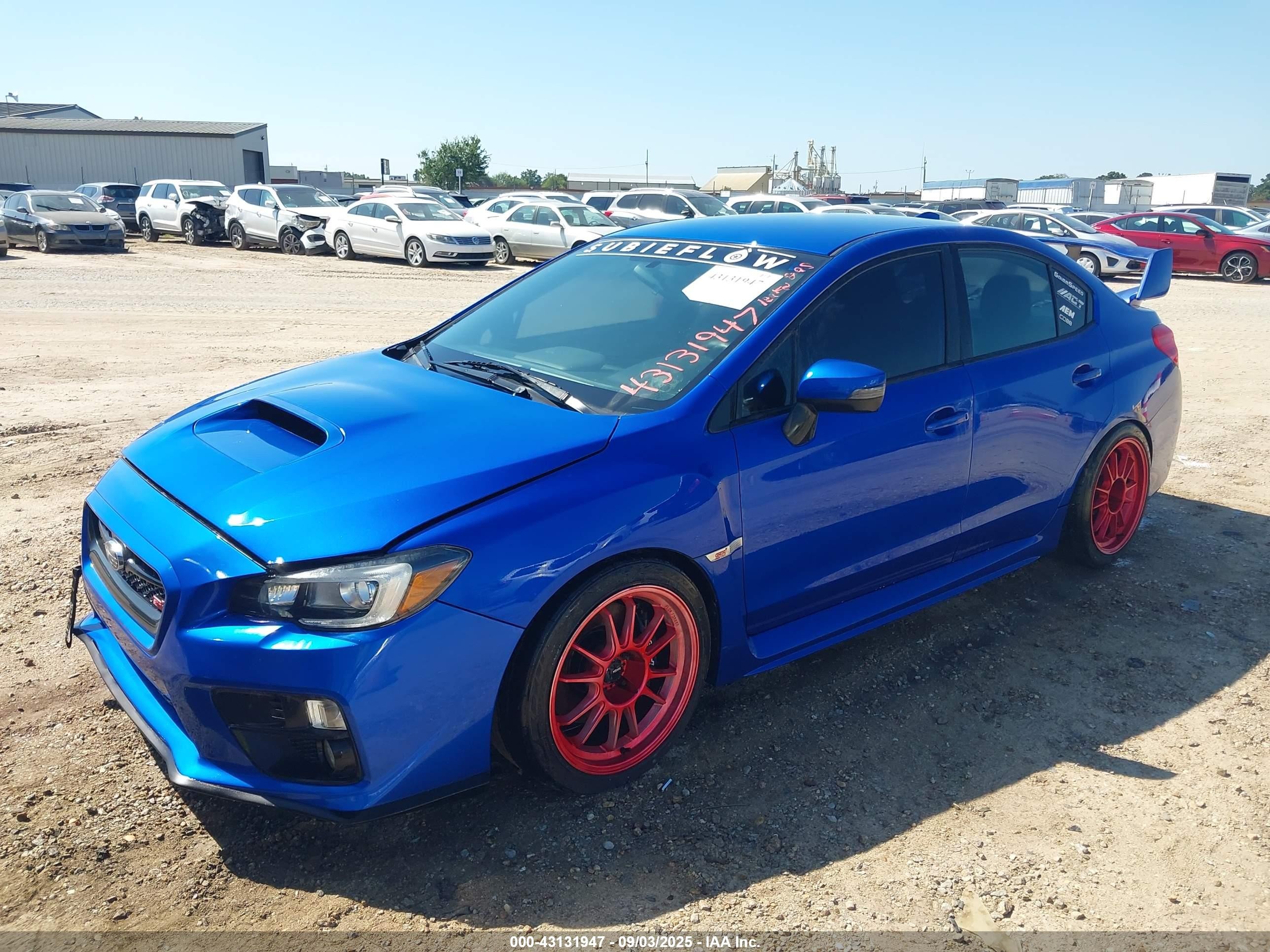 2015 Subaru Wrx Sti   Blue vin: JF1VA2L65F9805372