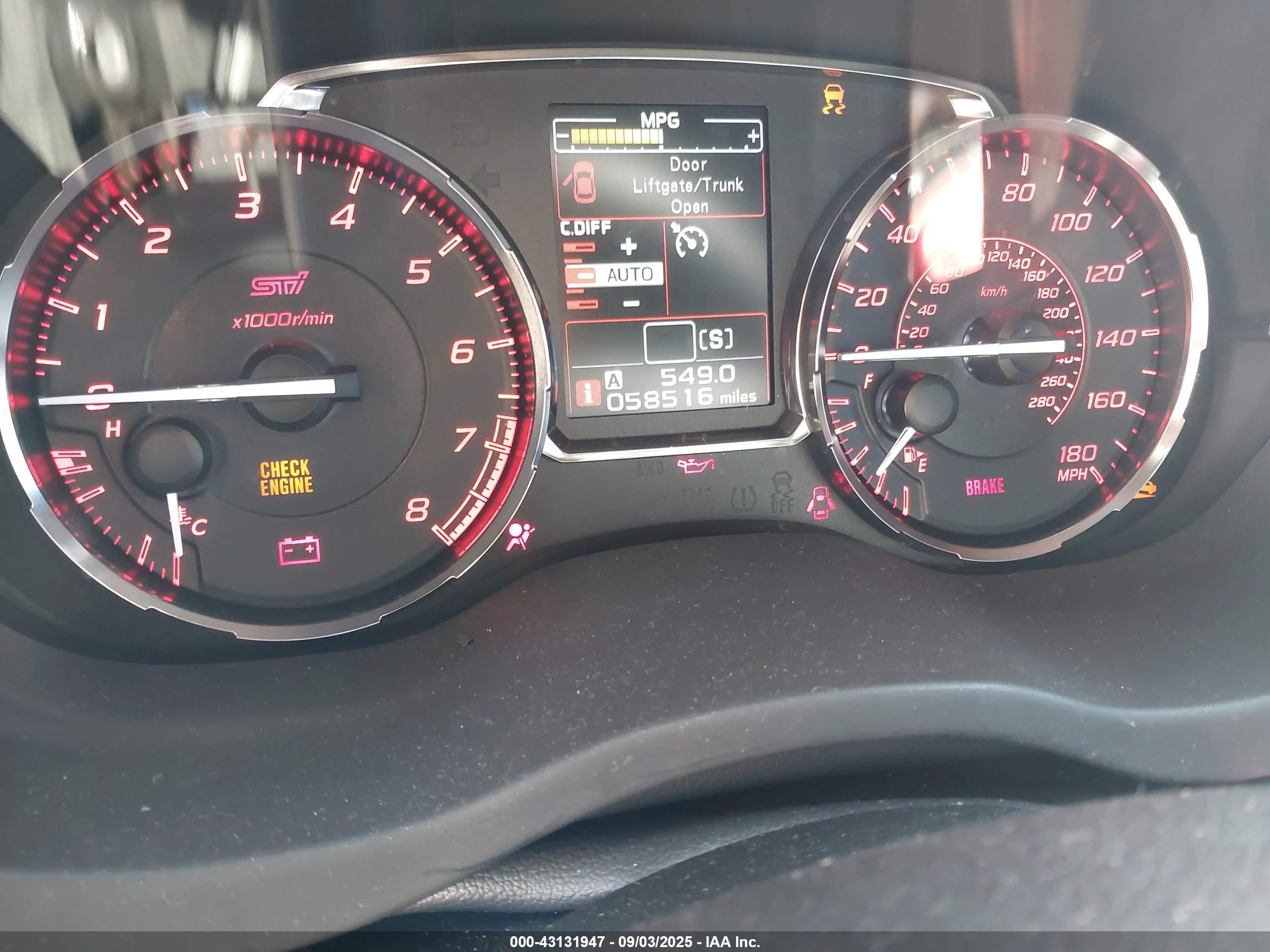 2015 Subaru Wrx Sti   Blue vin: JF1VA2L65F9805372