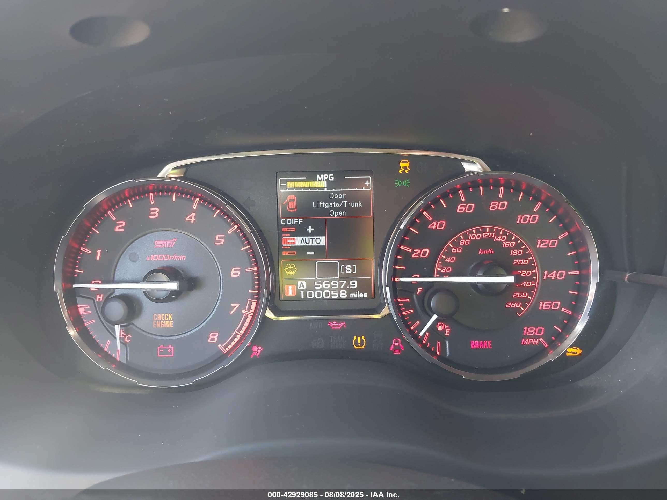 2015 Subaru Wrx Sti   Black vin: JF1VA2L66F9834069