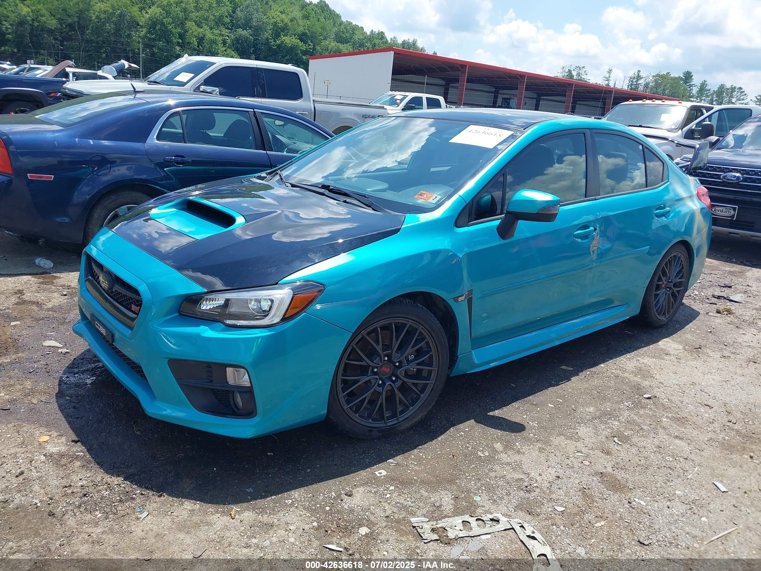 2015 Subaru Wrx Sti   Бирюзовый vin: JF1VA2L68F9827477