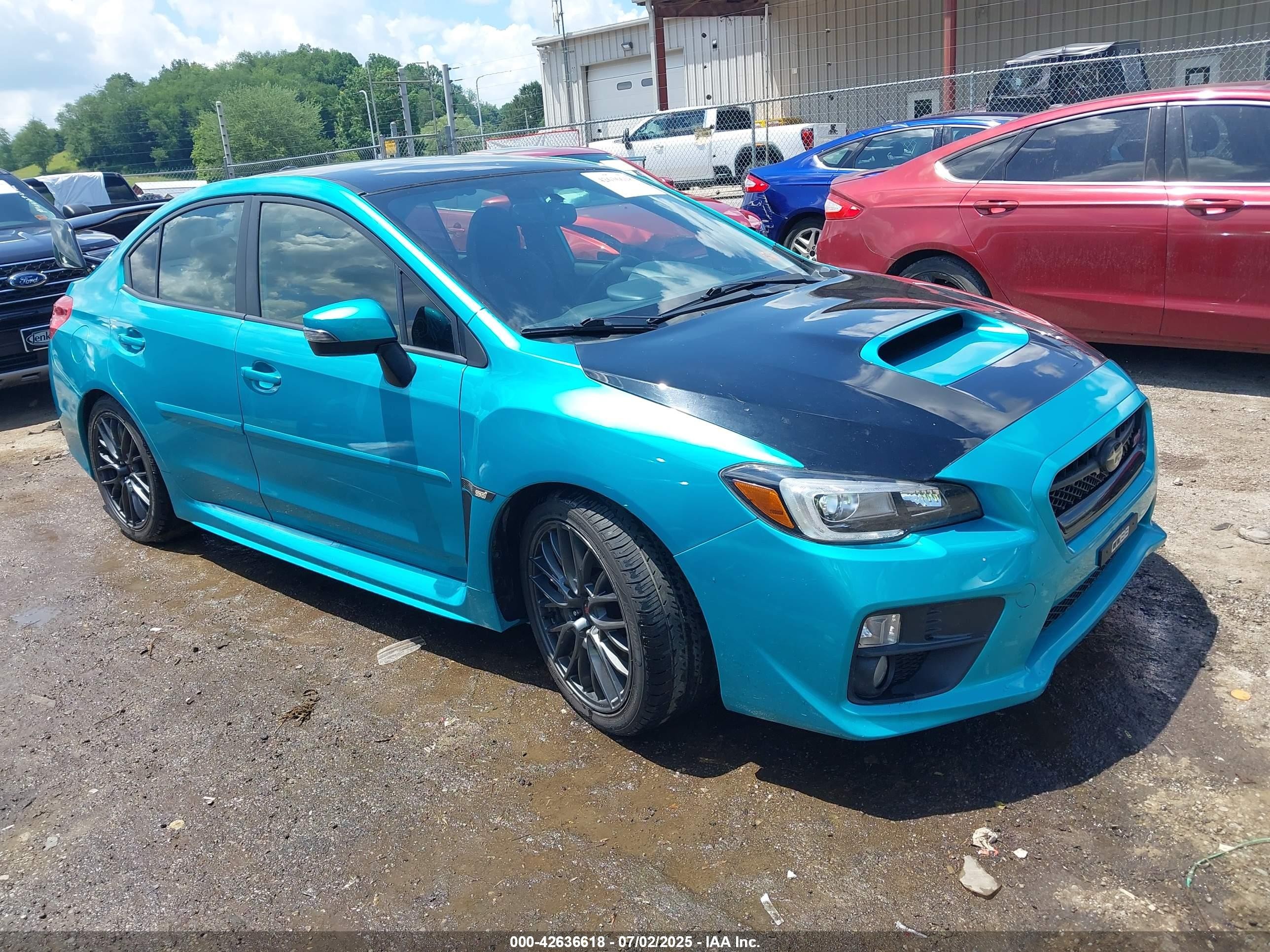 2015 Subaru Wrx Sti   Бирюзовый vin: JF1VA2L68F9827477