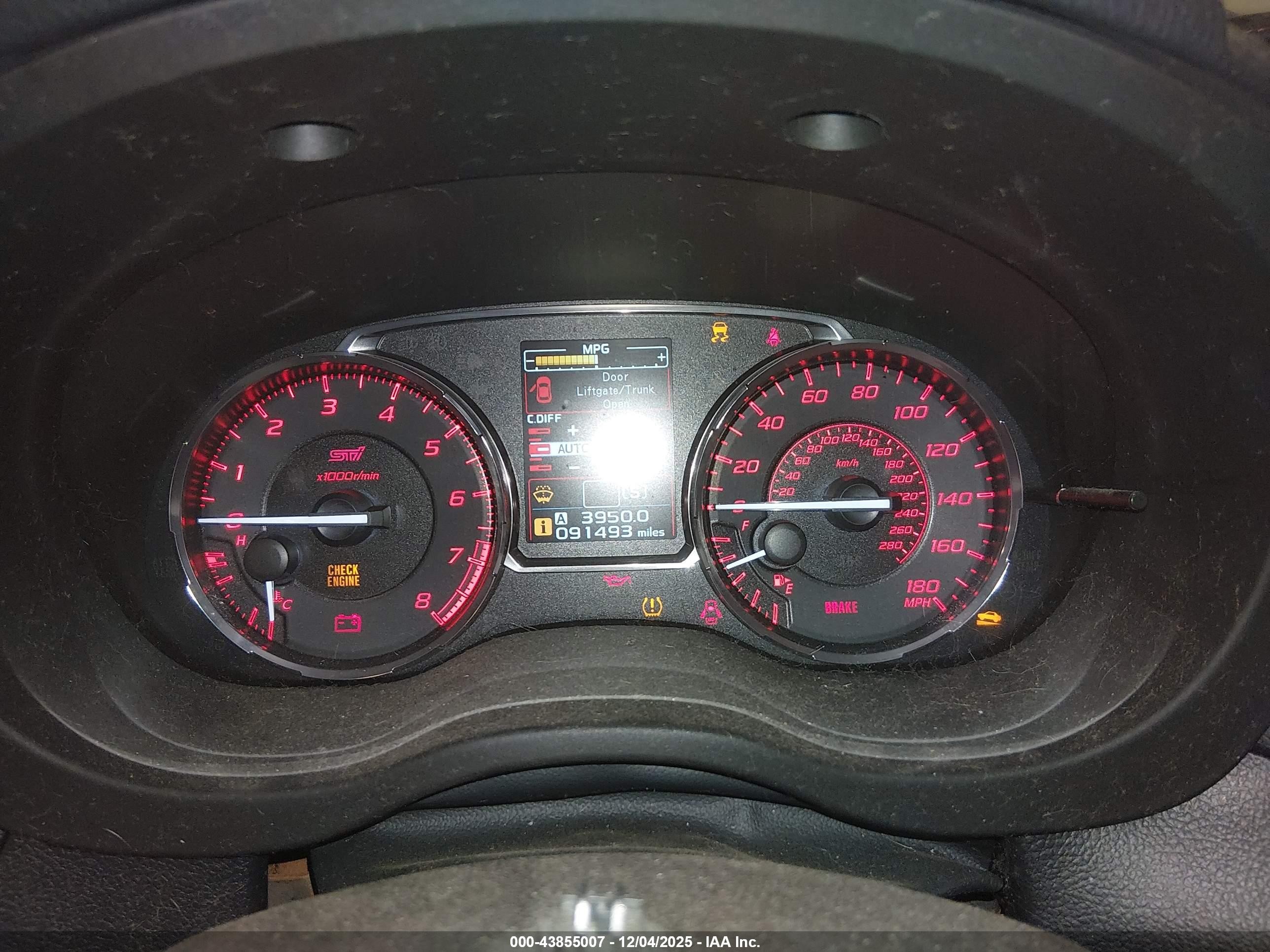 2015 Subaru Wrx Sti   White vin: JF1VA2L68F9834364