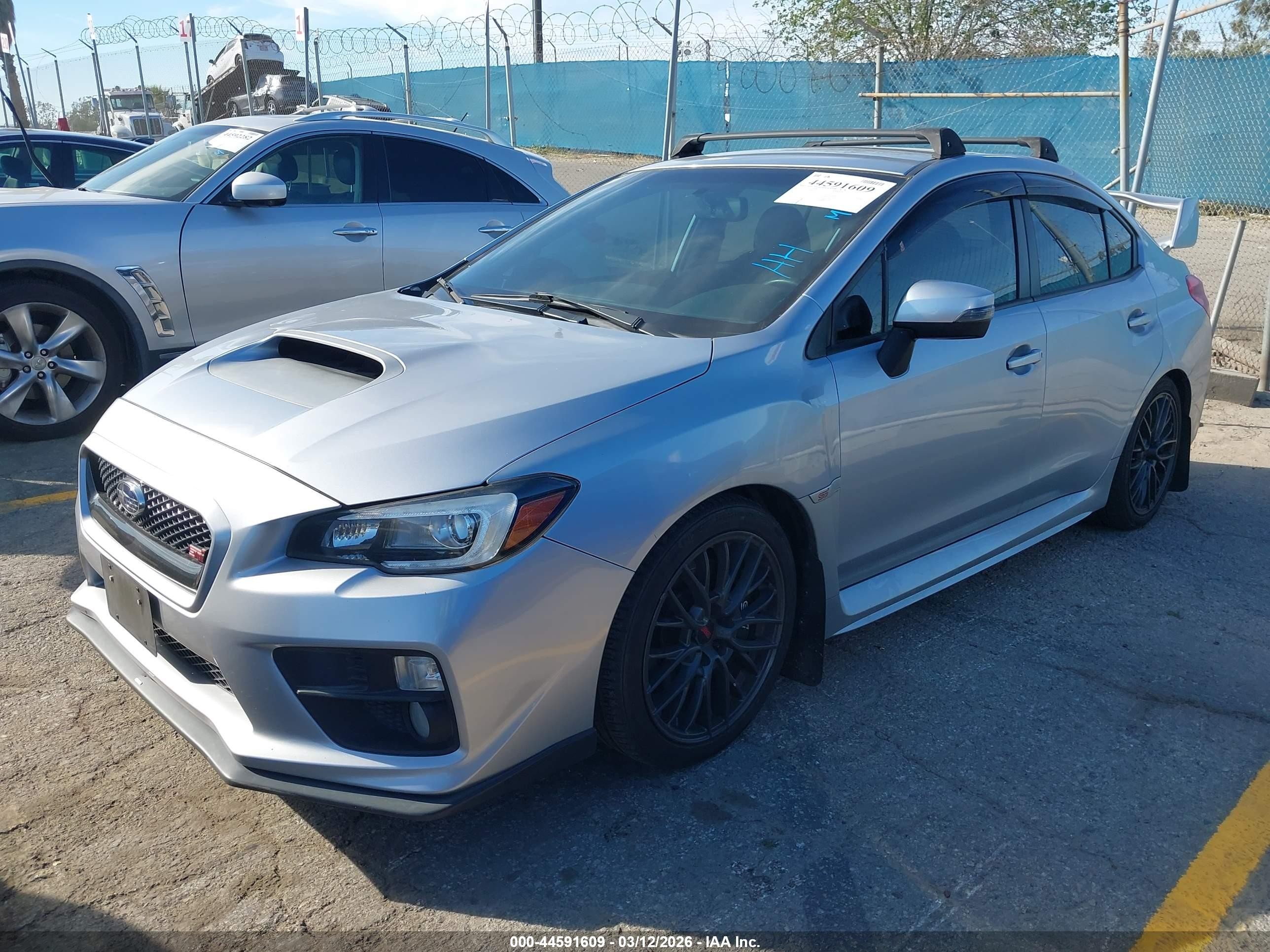 2015 Subaru Wrx Sti   Gray vin: JF1VA2L6XF9802225