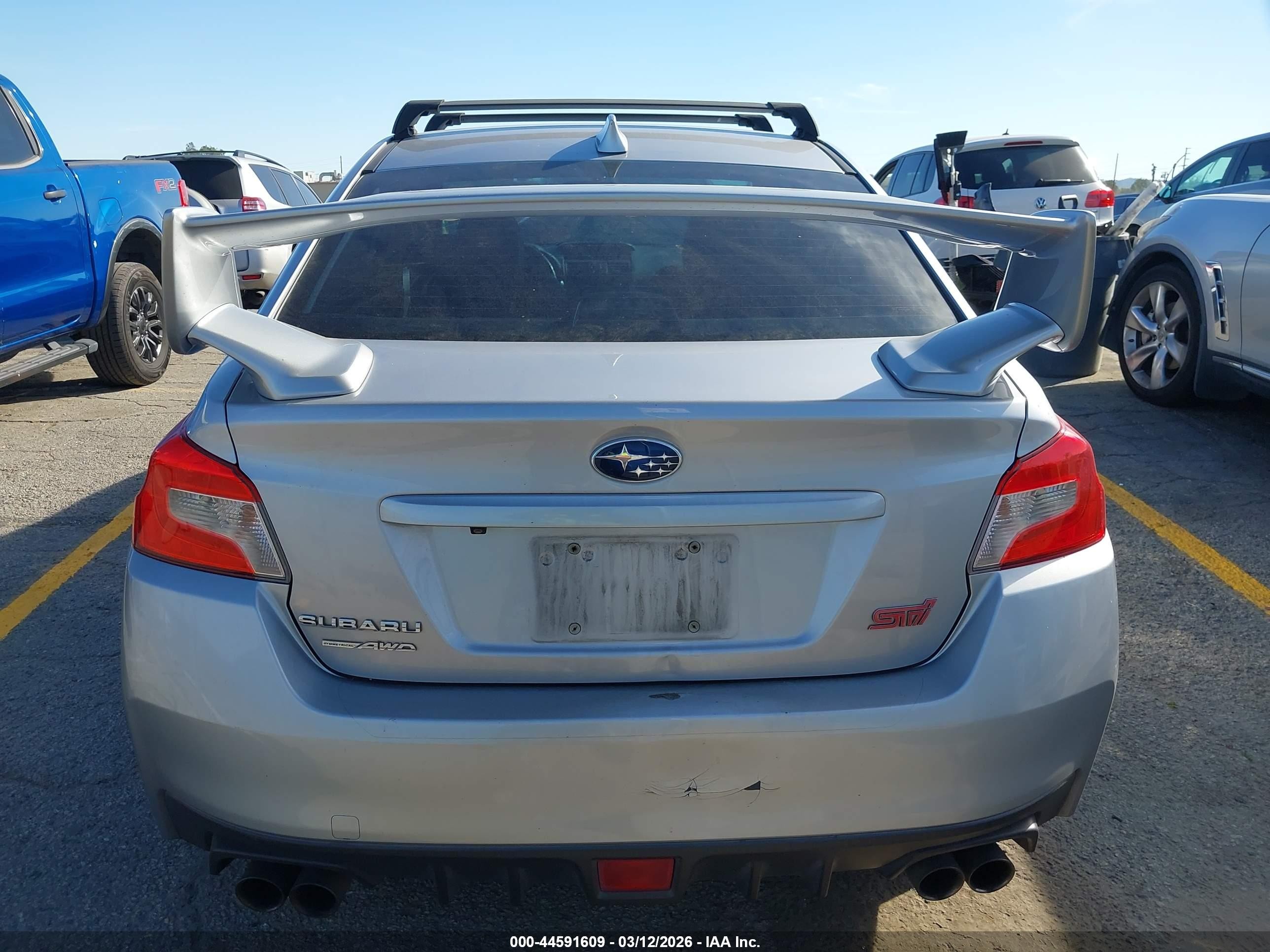 2015 Subaru Wrx Sti   Gray vin: JF1VA2L6XF9802225